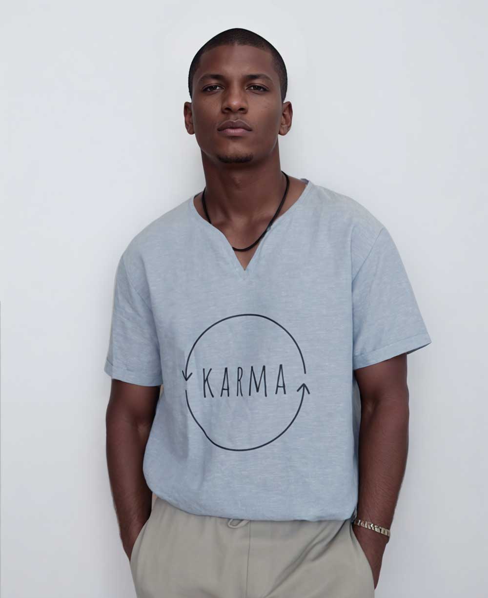 Men’s Karma Blue Linen Kurta Shirt、mySite、topwebapps