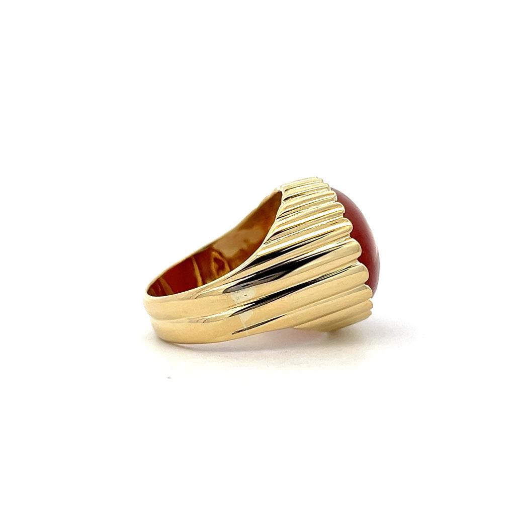 Estate 18K Yellow Gold Carnelian Cocktail Ring、mySite、botmansion
