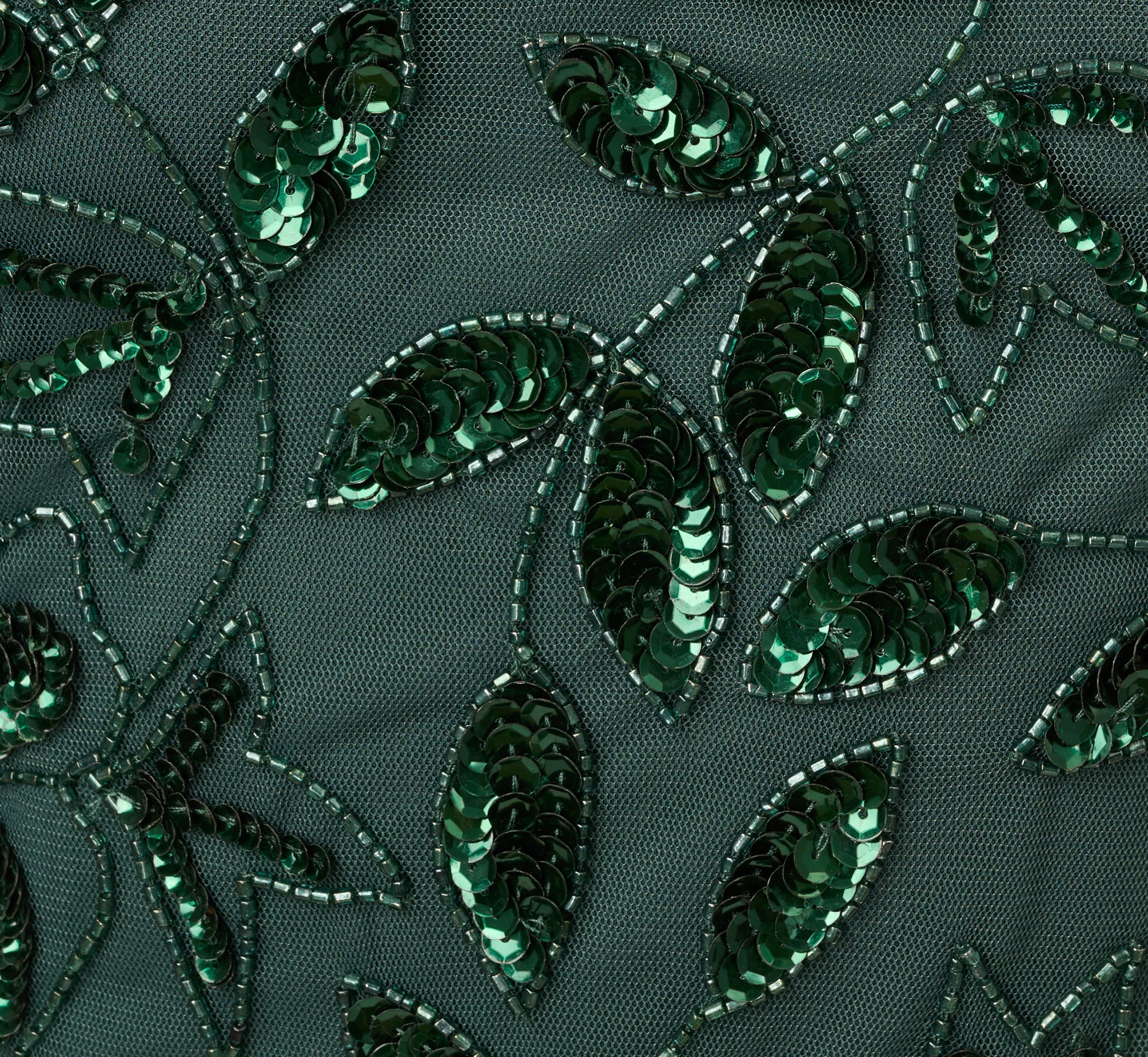 Hand Beaded Short Sleeve Floral Godet Gown In Dusty Emerald、mySite、solidvoid