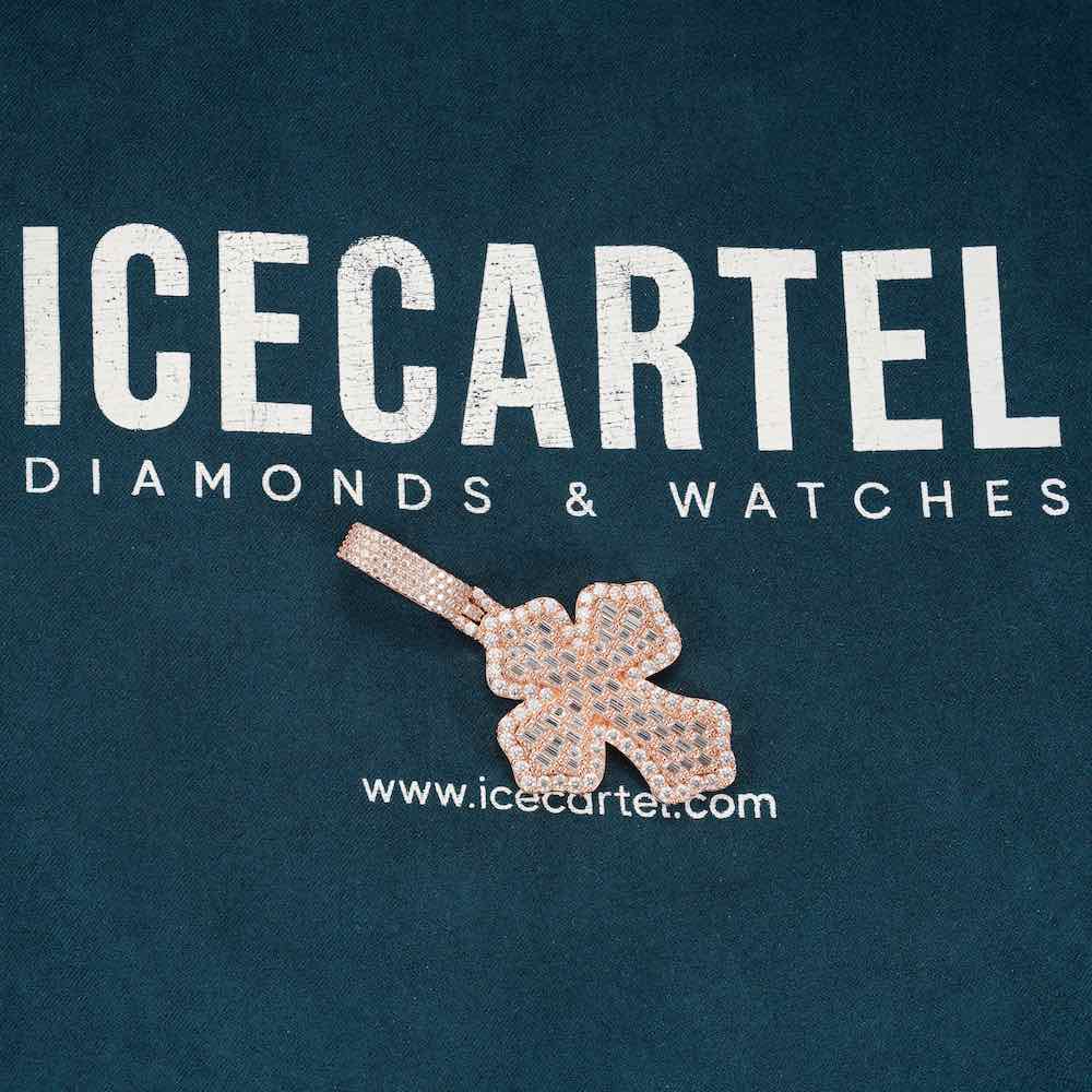 Moissanite Baguette Cross Pendant 14K Gold、mySite、hinf8tx79