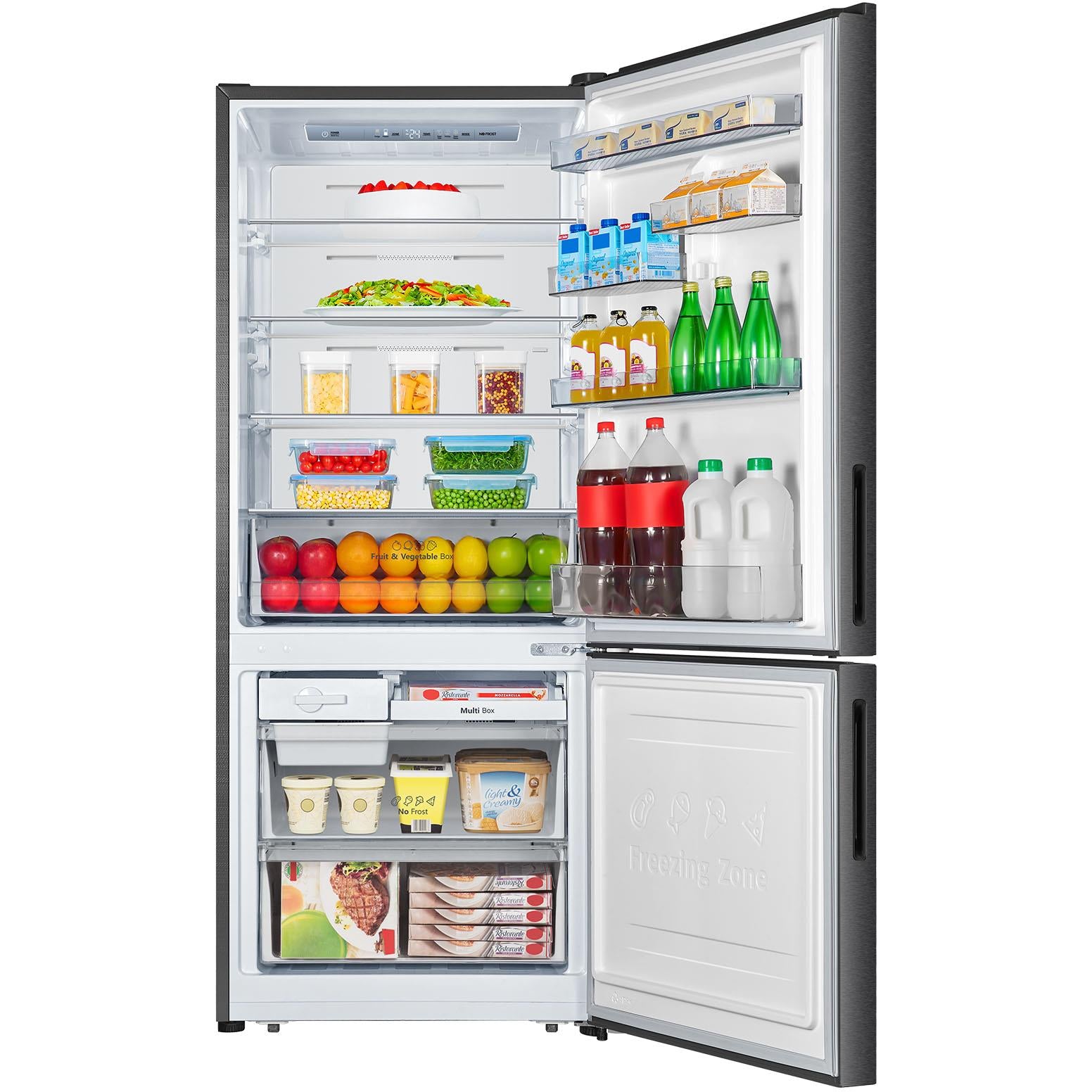 Hisense HRBM418E 417L PureFlat Ecovision Bottom Mount Refrigerator (Dark Stainless)、mySite、camillekostekn