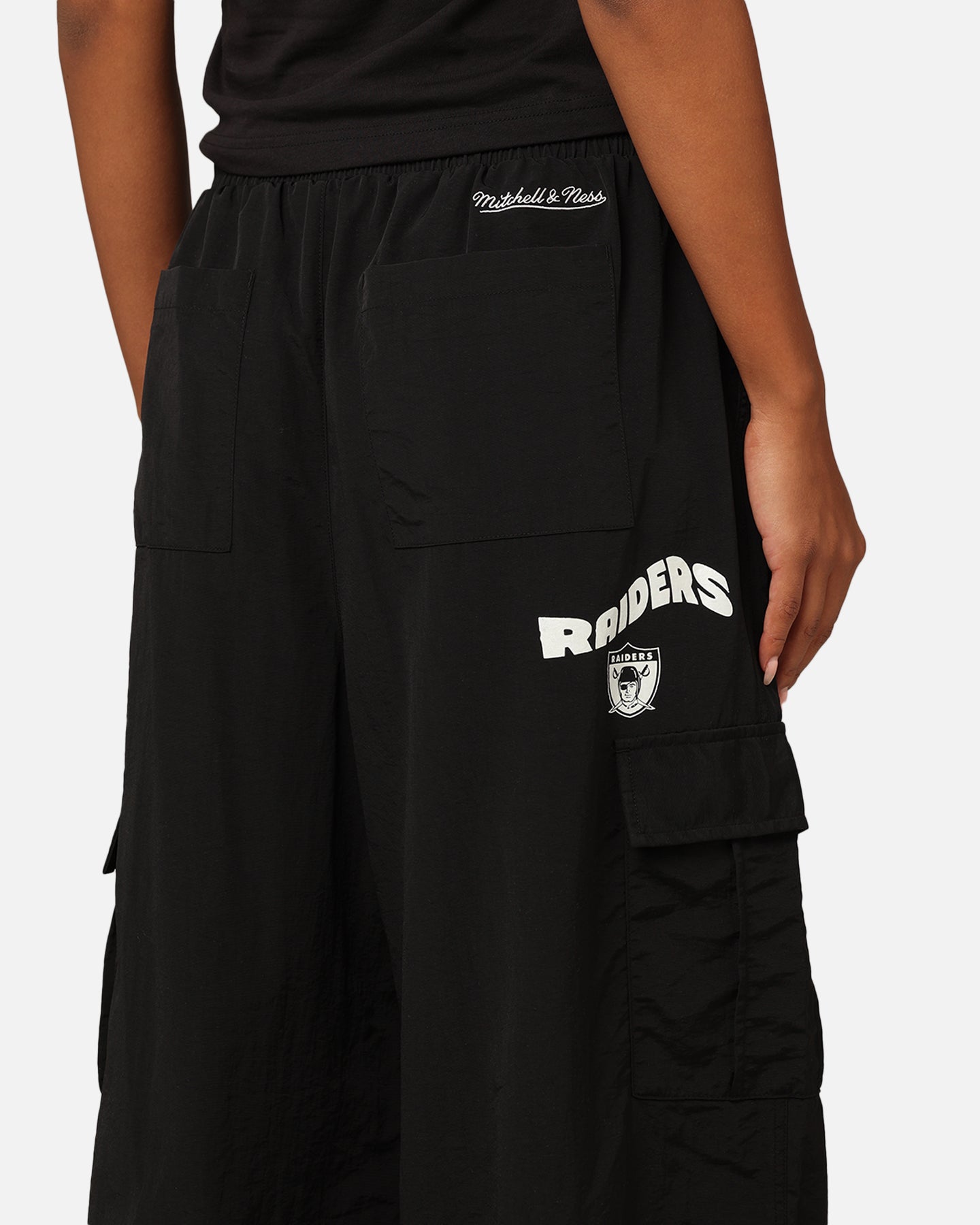 Mitchell & Ness Women's Oakland Raiders Wavey Text Cargo Pants Black、mySite、zt4zffjzw