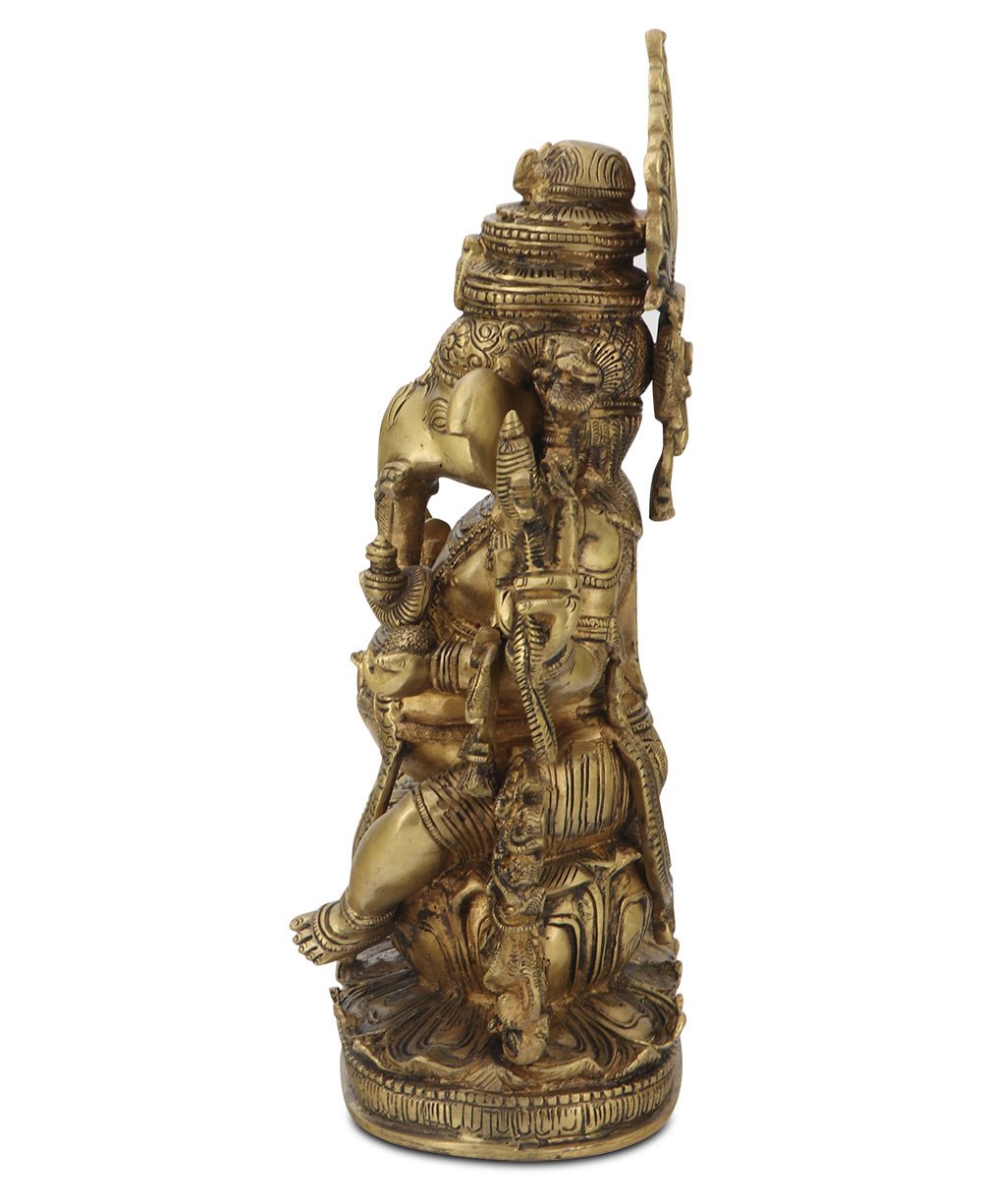 Intricate Brass Ganesh Statue, 14.5 Inches High、mySite、topwebapps