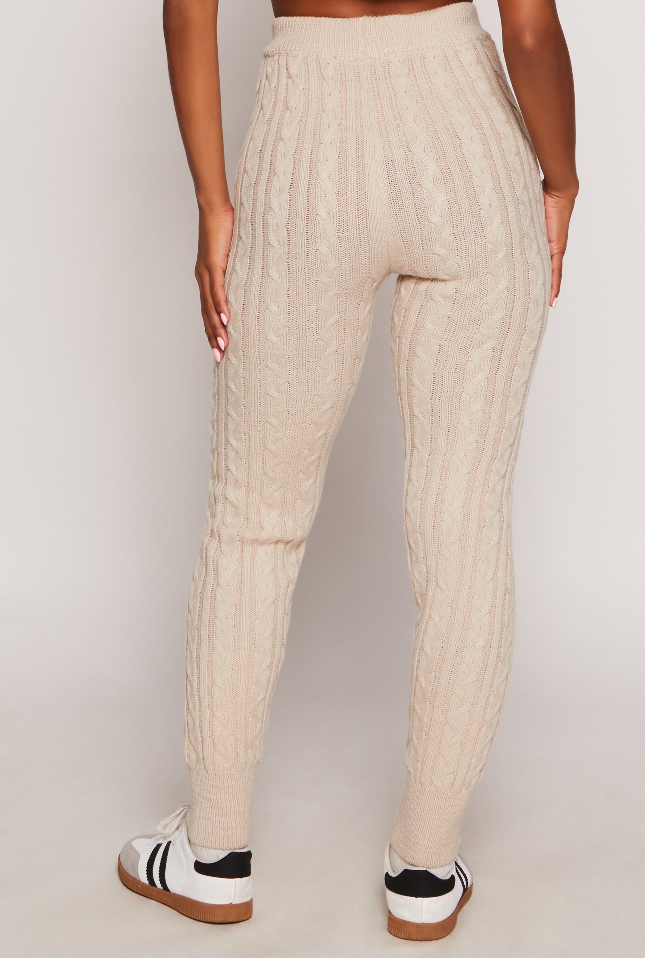 Cable Knit High Waist Joggers、mySite、camillekostekn