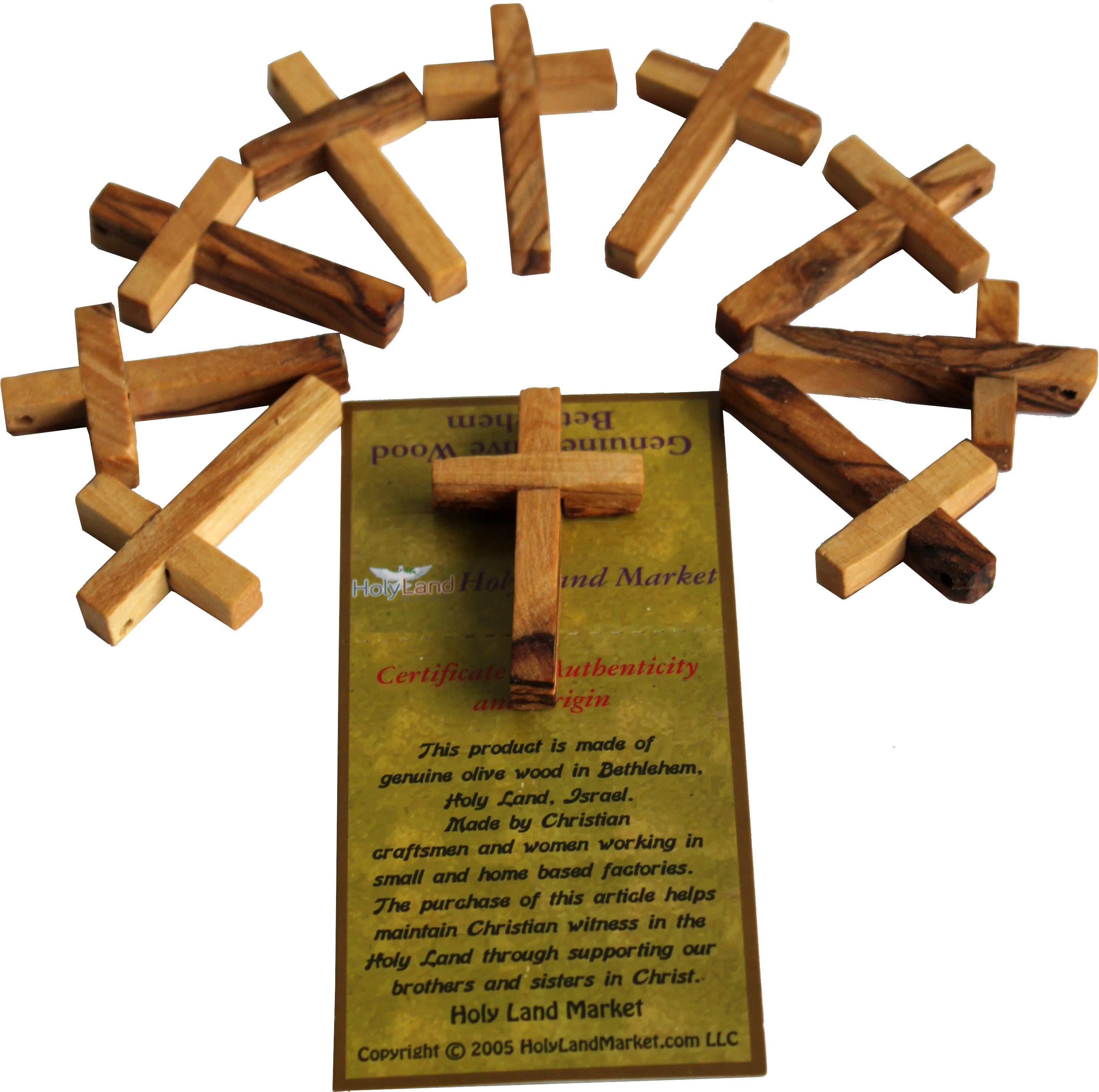 TEN 50x30 mm olive wood rosary cross (2x1.2) (10 olive wood Crosses as shown)、mySite、topwebapps
