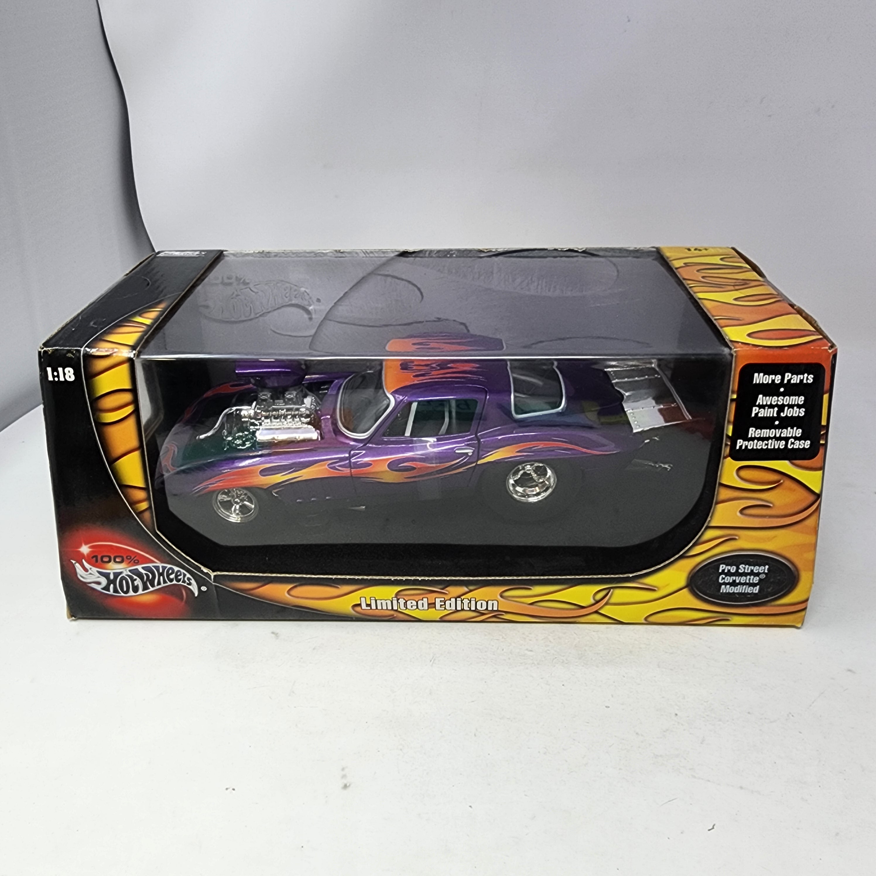 Pro Street Chevy Corvette Modified * Purple w/ Flames * 100% Hot Wheels 1/18 Scale、mySite、hgirdovlk