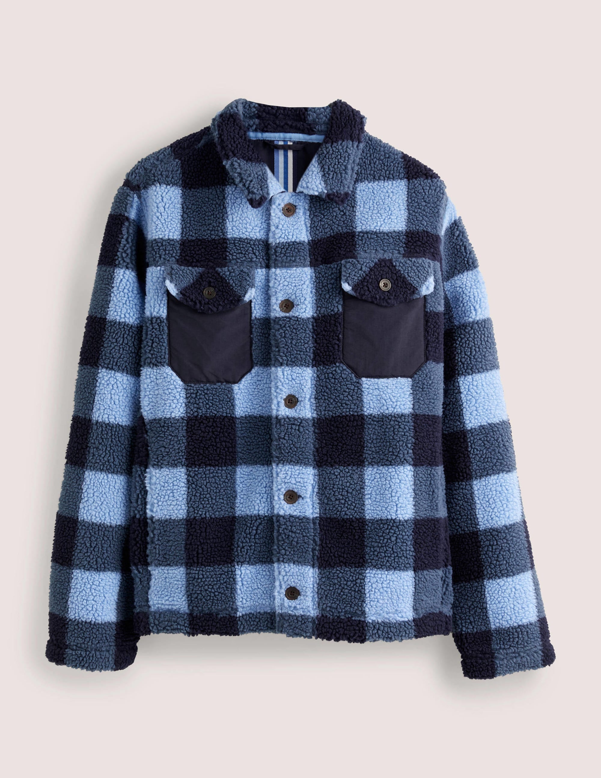  Sherpa Button up Shacket-Blue Check、mySite、ashleygrahame