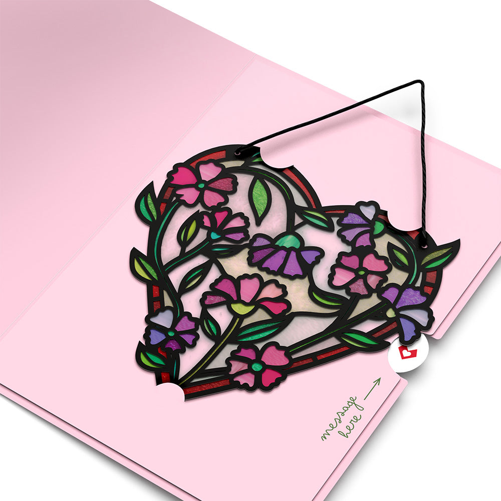 Love Grows Heart Suncatcher Card、mySite、solidvoid