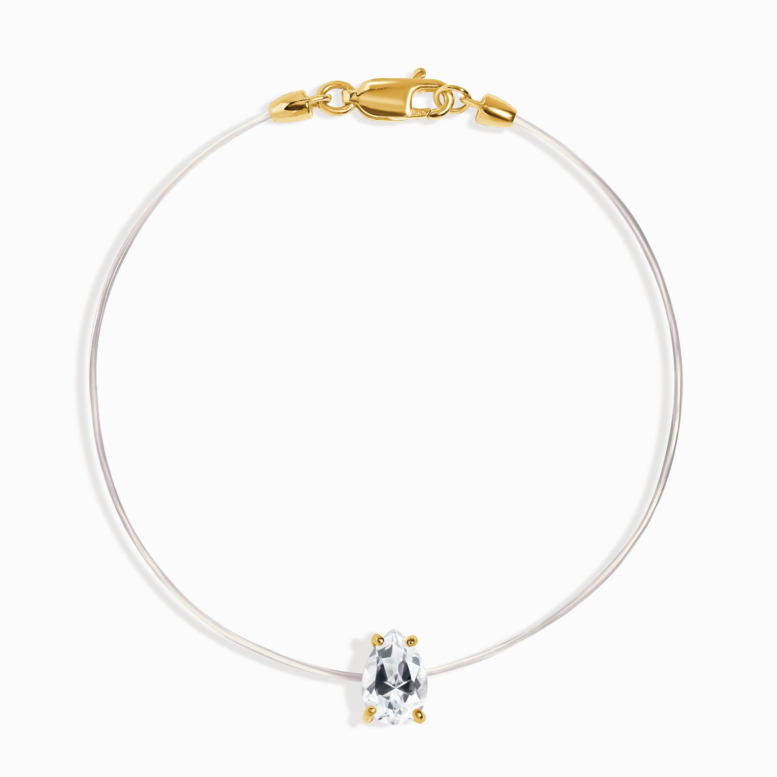 White Topaz Bracelet Floating Sway - April Birthstone、mySite、hinf8tx79