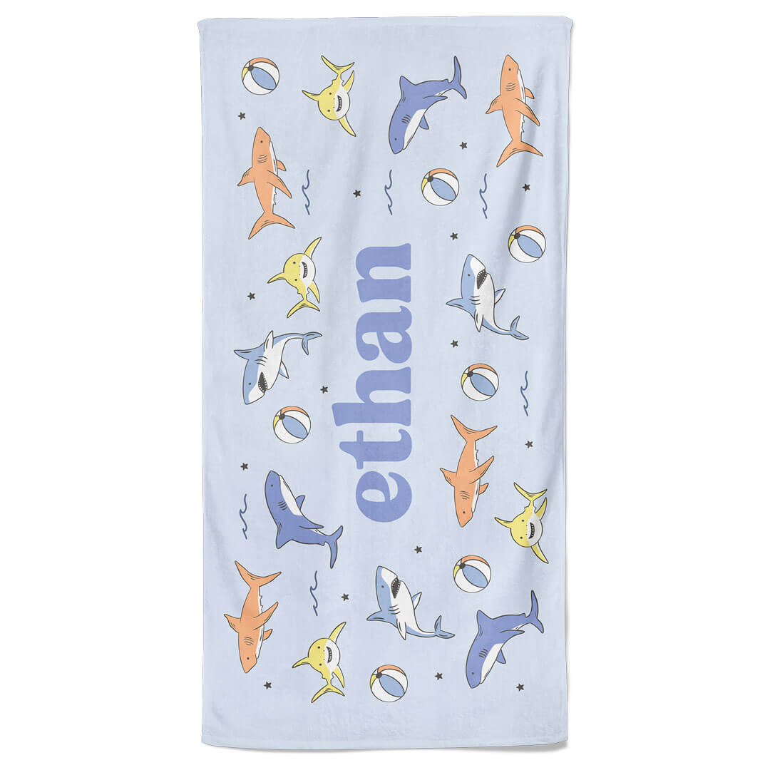  Shark Bait Personalized Kids Beach Towel、mySite、layawaytickets