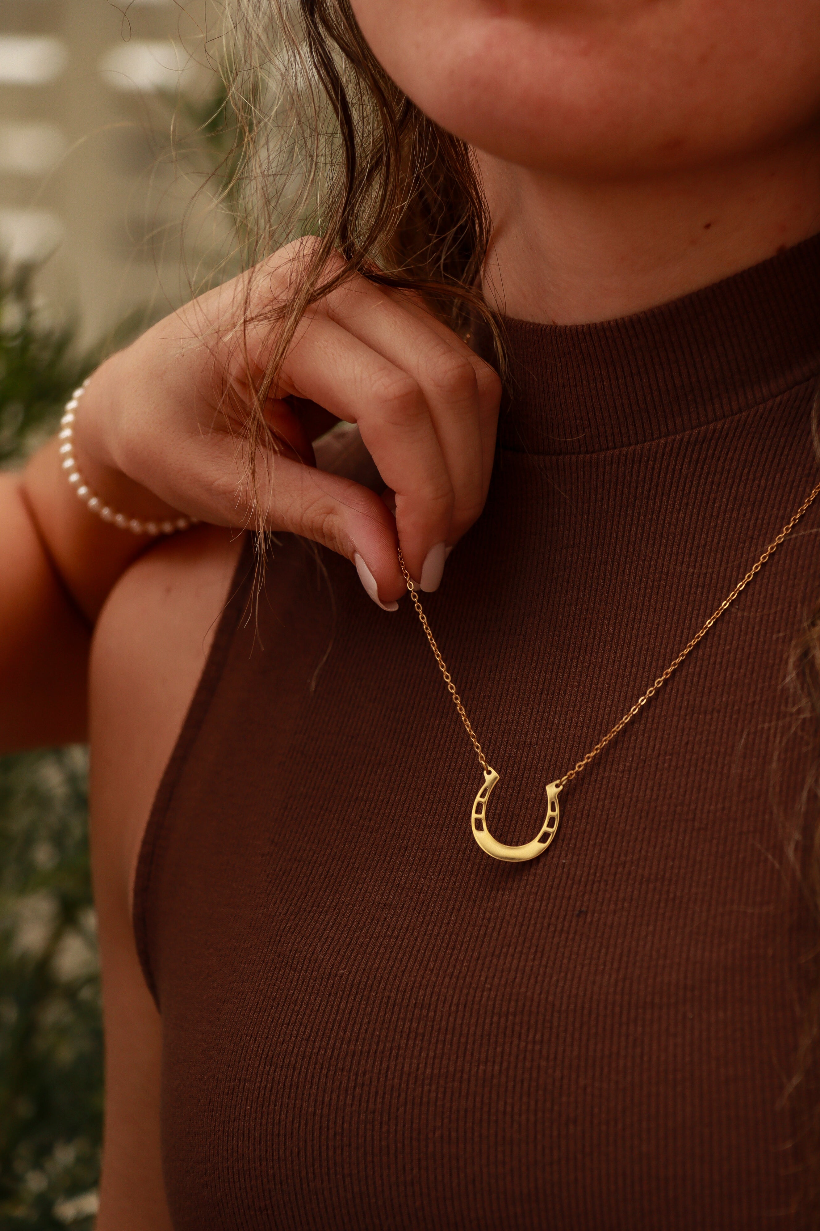 18 Engravable Stainless Steel Horseshoe Necklace / SBB0333、mySite、dreamappss