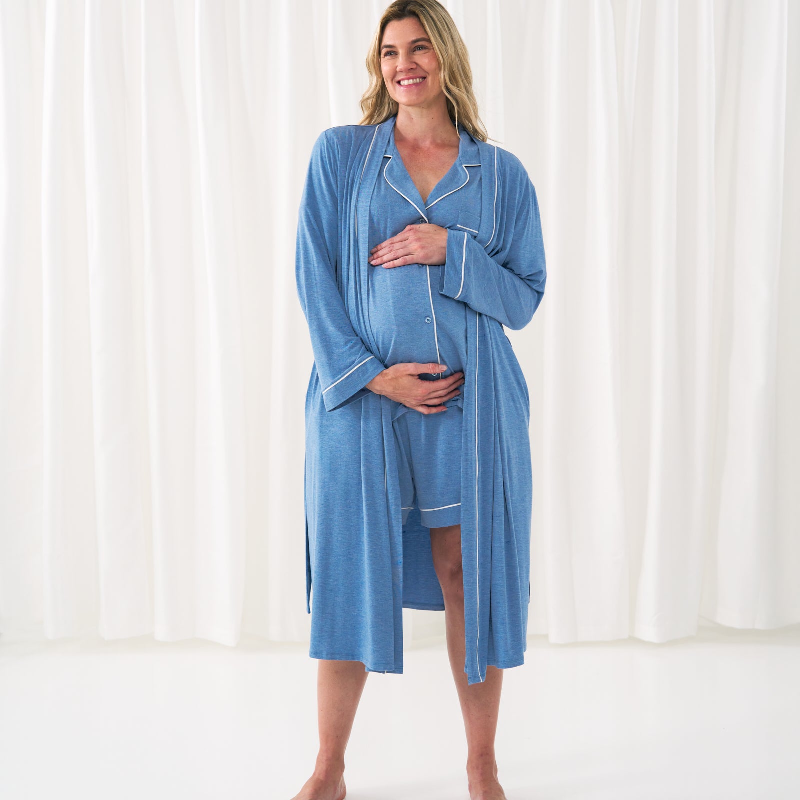  Heather Blue Women's Short Sleeve & Shorts Pajama Set、mySite、layawaytickets