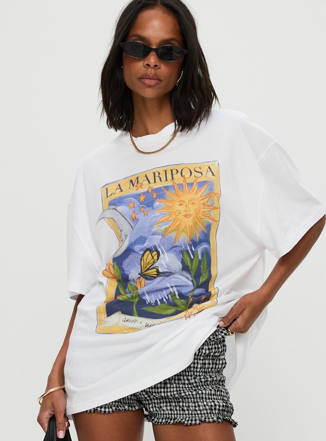 Tarot Card Oversized Graphic Top White / Multi、mySite、solidvoid
