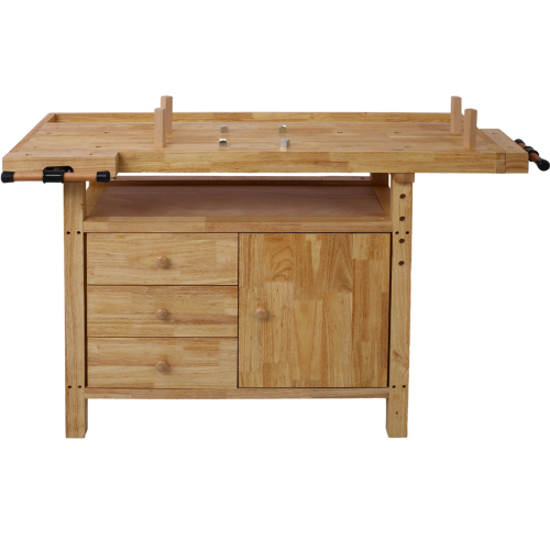 55-Inch Wood Workbench - Wooden Workbench for Garage Workshop and Home、、eastwooduniform