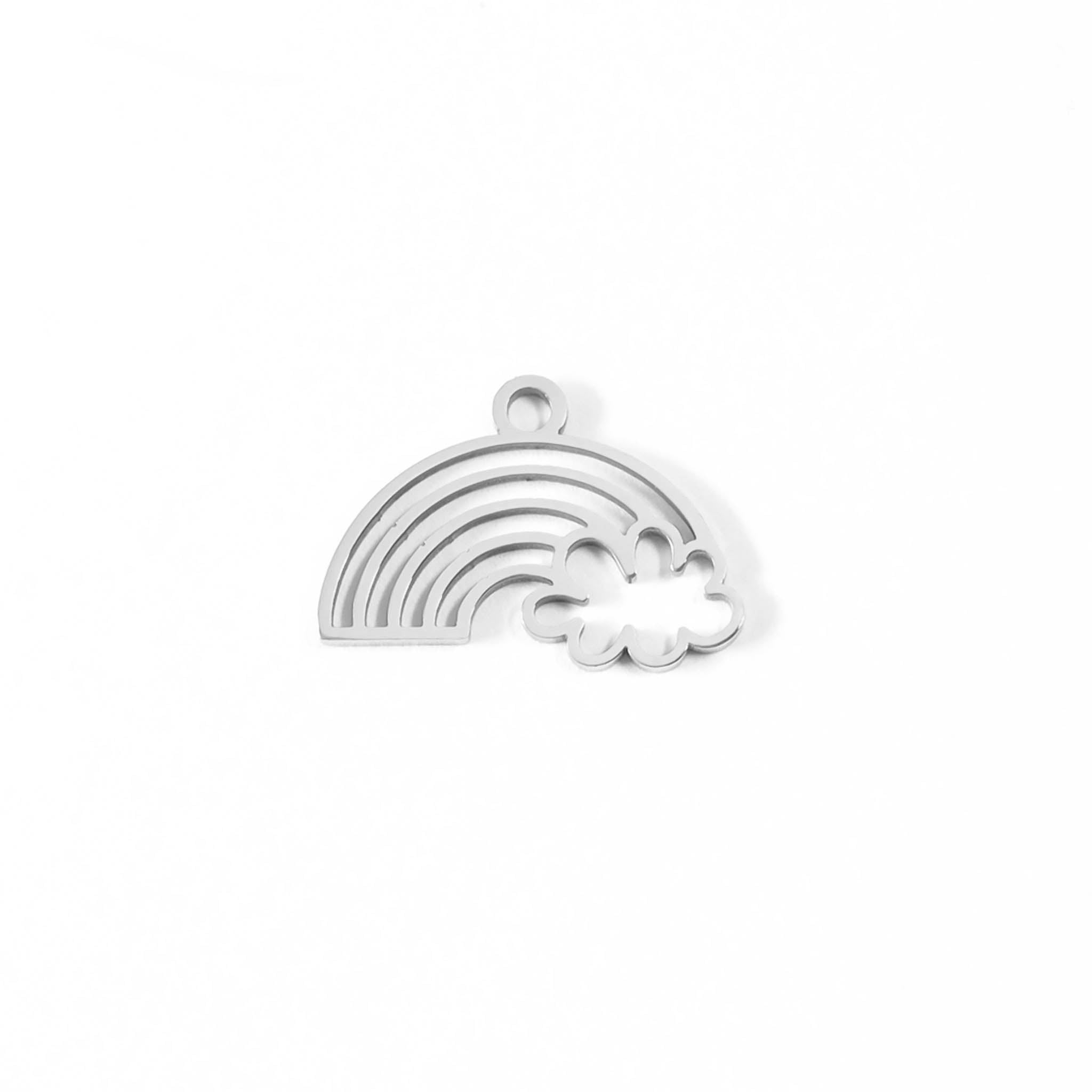 18K Gold PVD Stainless Steel Rainbow And Cloud Charm / PDL0032、mySite、dreamappss