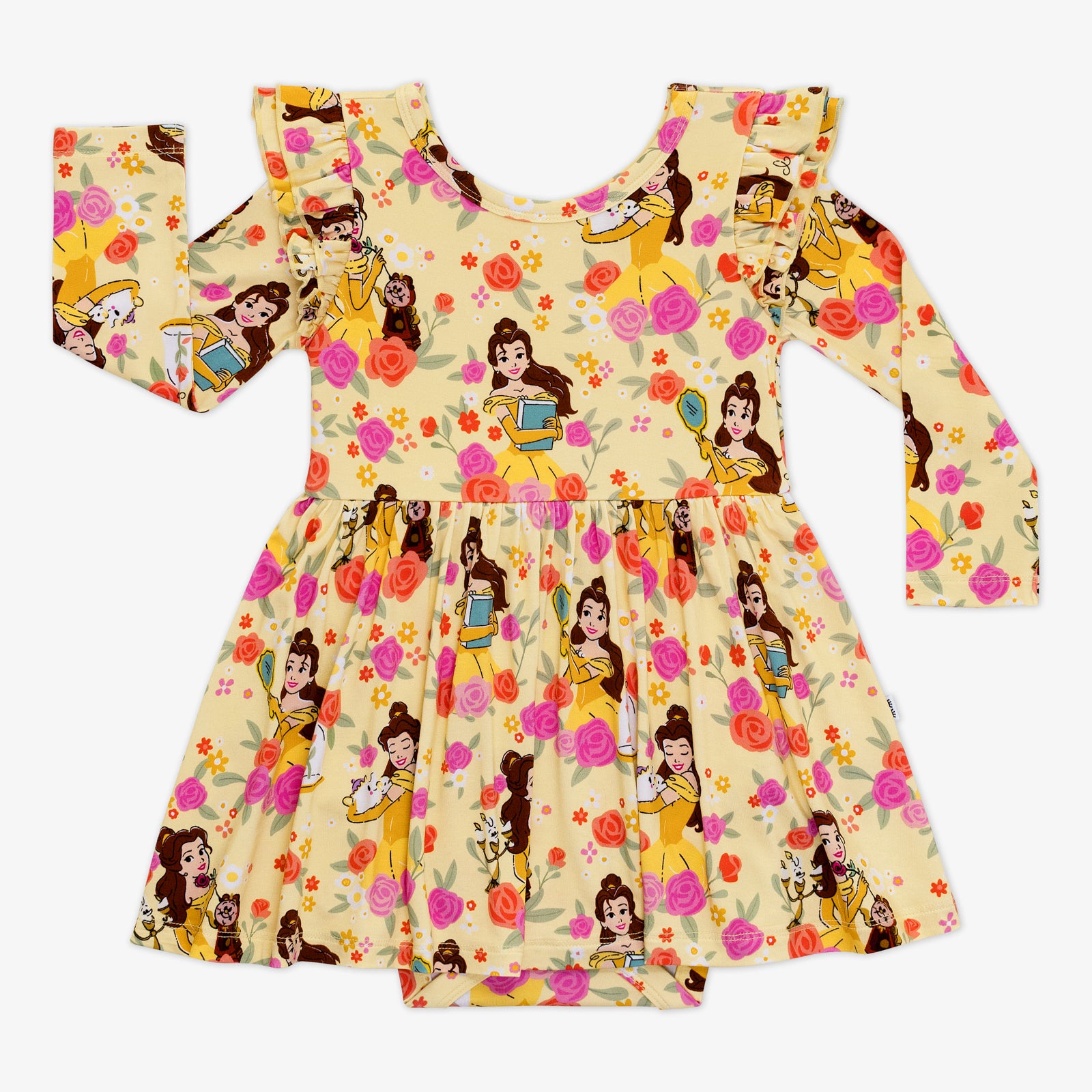 Disney Princess Belle Flutter Twirl Dress with Bodysuit、mySite、g9winljtr