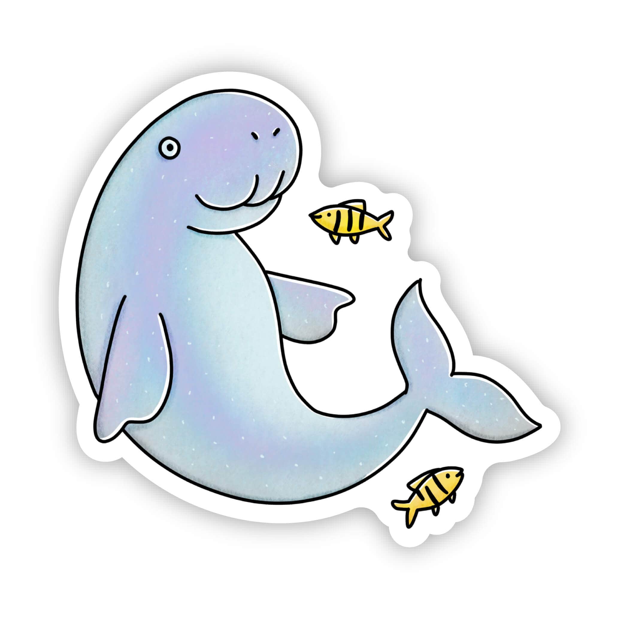  Manatee Swimming With Fish Sticker、mySite、ghnorth