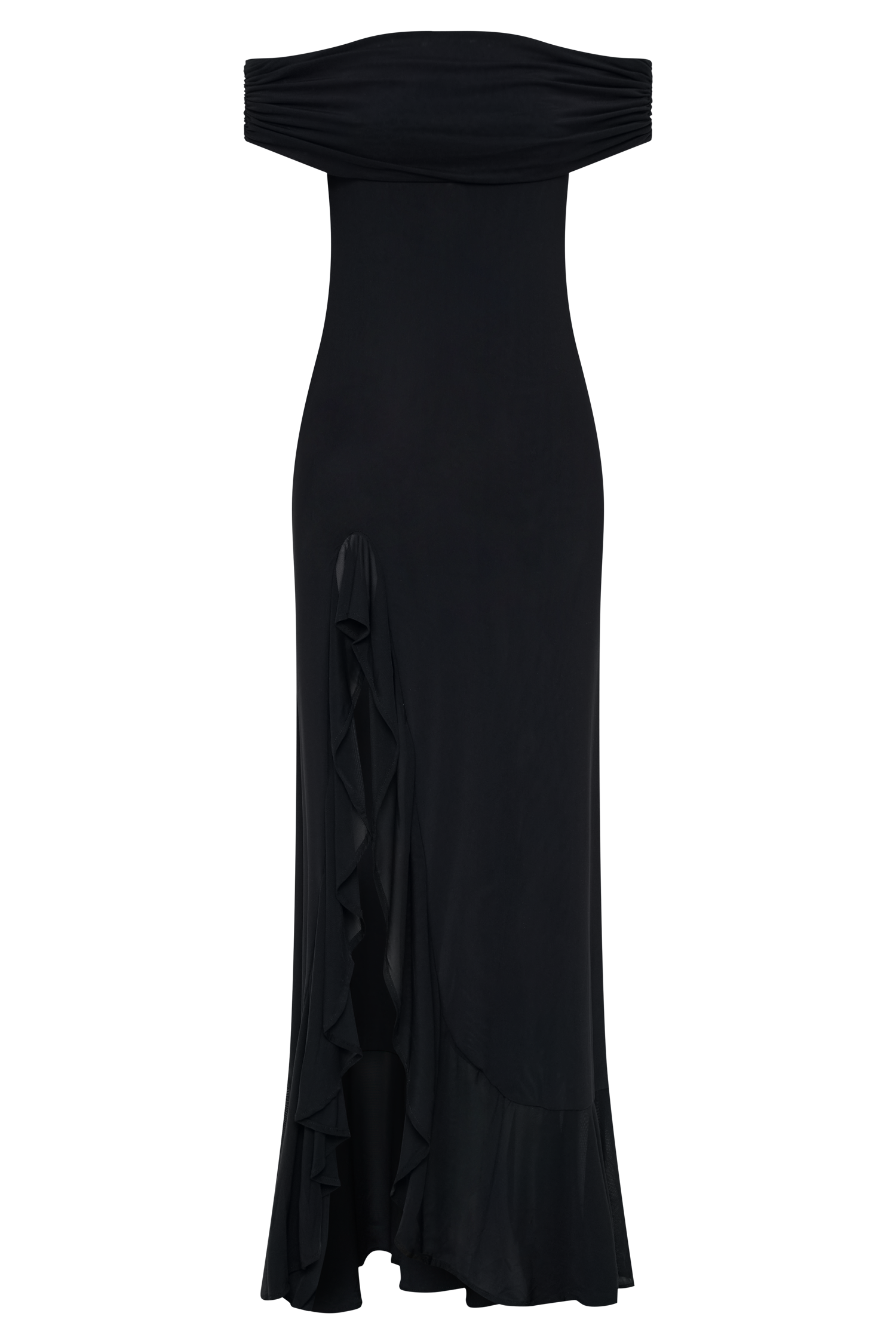 Audrey Off Shoulder Mesh Maxi Dress - Black、mySite、solidvoid