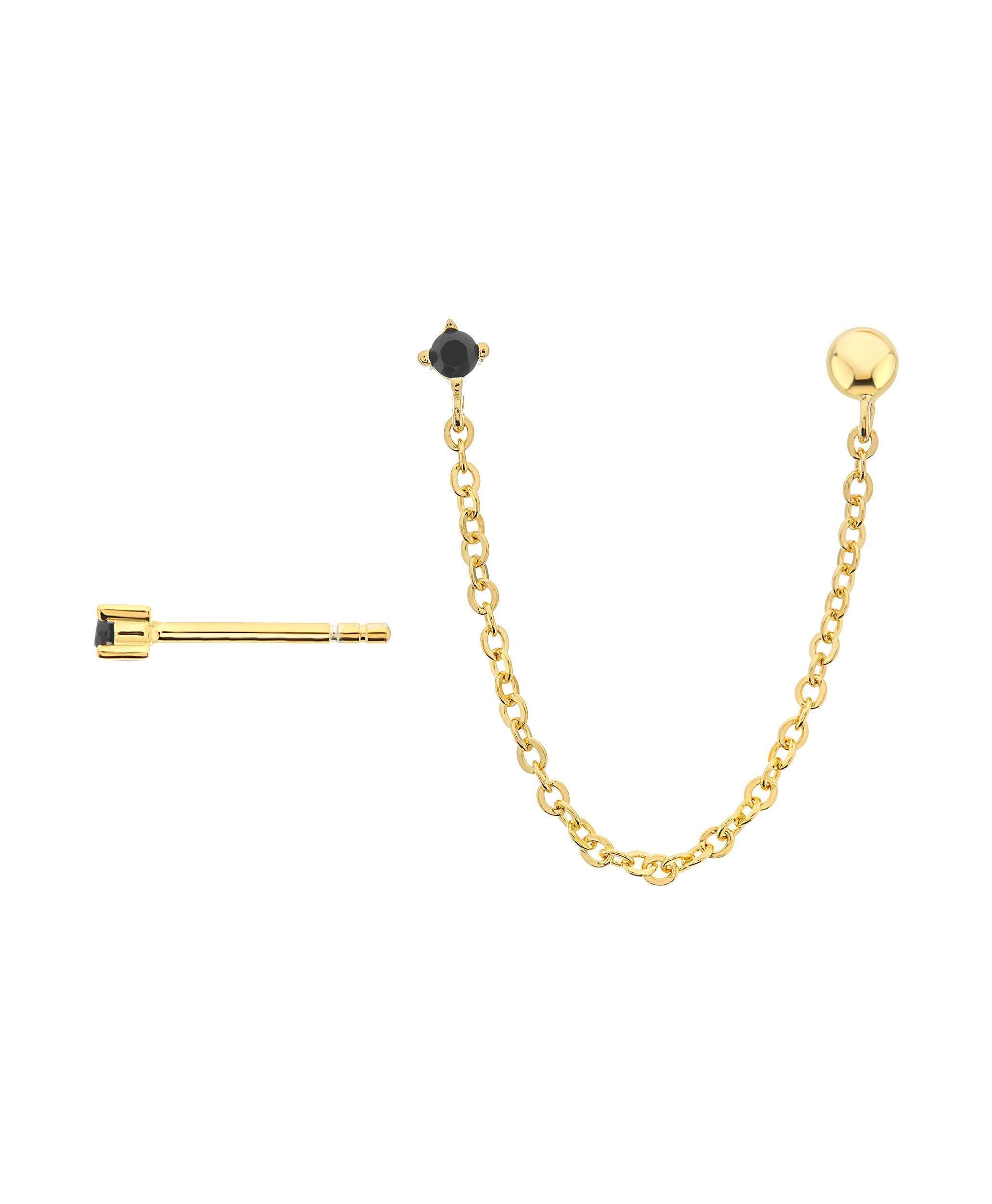 Vision Earring Set Black 18ct Gold Plated、mySite、botmansion