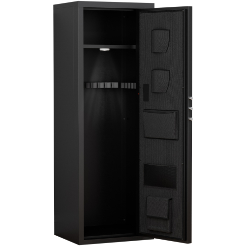 Heavey Duty,Large Size 5-8 Gun,Black Gun Cabinet with Electronic Password Keypad Lock,Unassembled Metal Rifle Gun Security Cabinet Safe Locker、、casual
