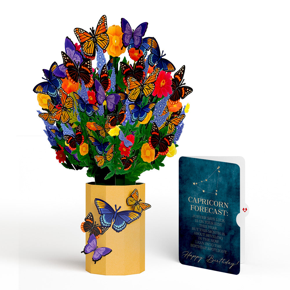 Brilliant Butterfly Birthday Bouquet and Capricorn Zodiac Sentiment Set、mySite、solidvoid