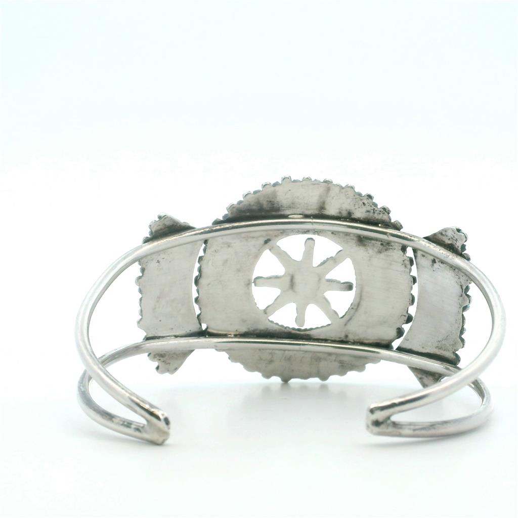  Estate Sterling Silver Zuni Turquoise Cuff Bracelet