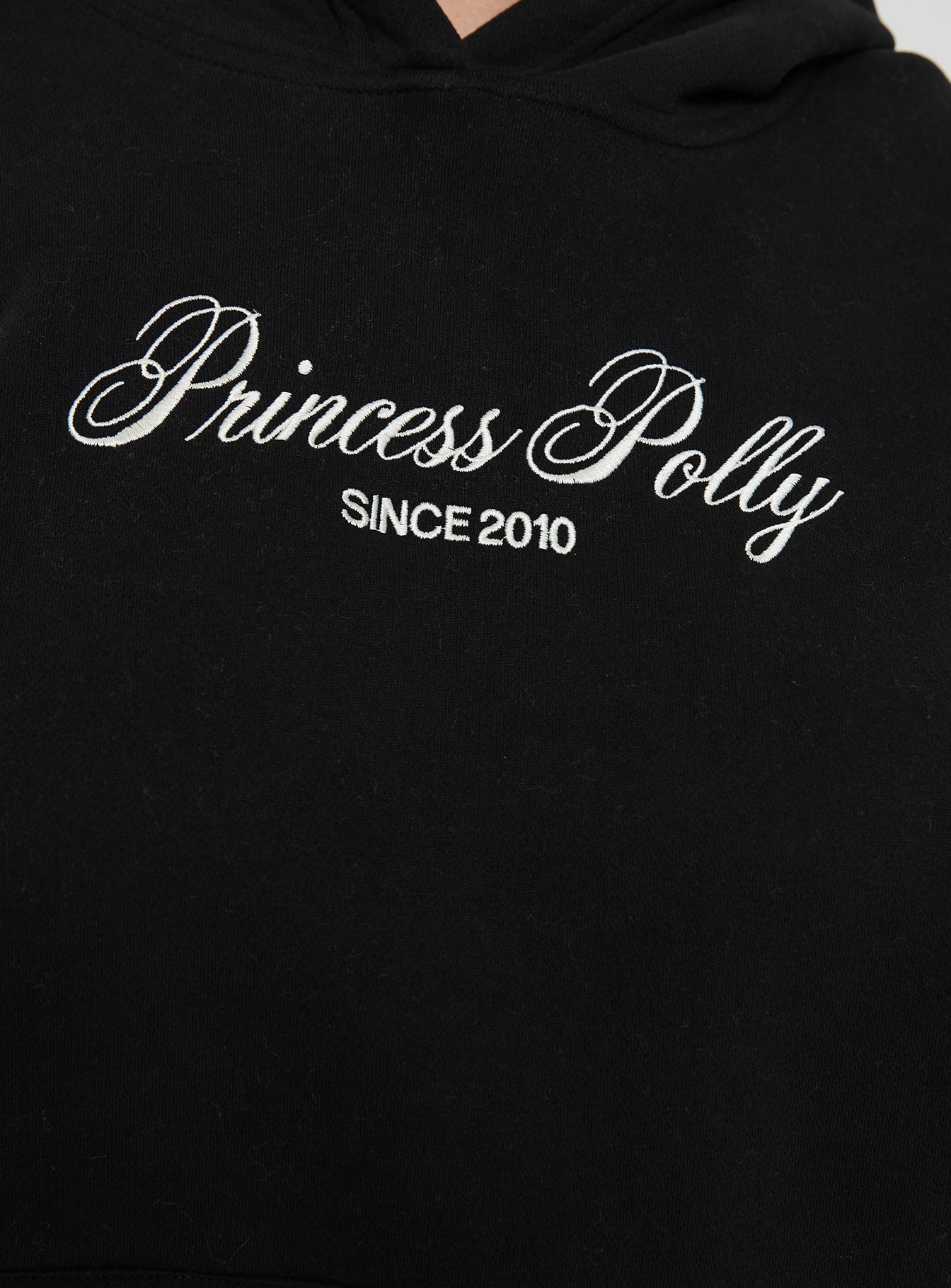 Princess Polly Hooded Sweatshirt Script Black / Ivory Curve、mySite、solidvoid