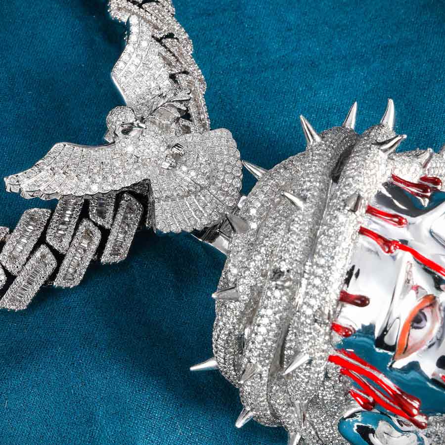 Enamel Moissanite Jesus Pendant 14K Gold、mySite、hinf8tx79