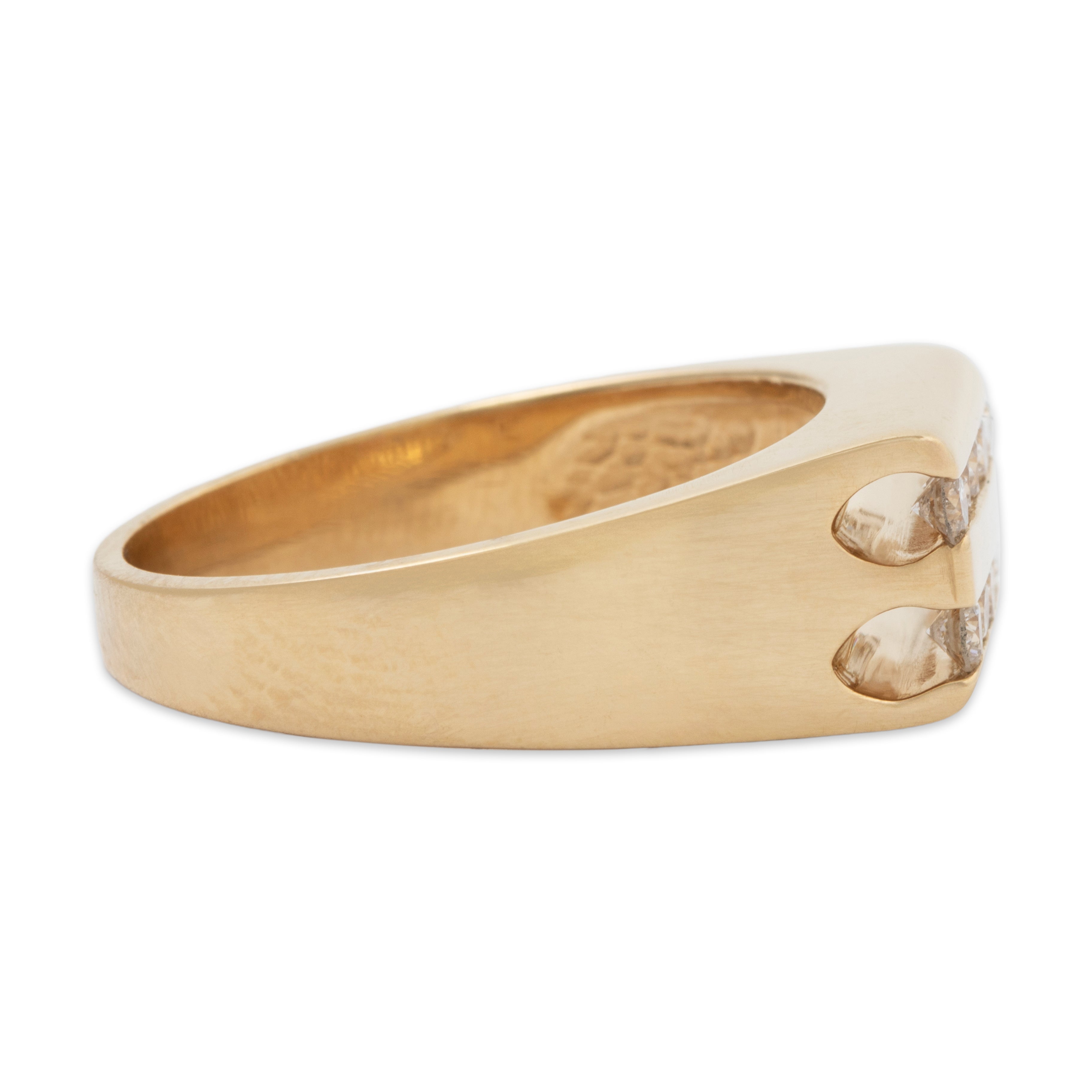 Vintage Heavy 14k Yellow Gold .44ct Diamond Sleek Modern Ring 10.50、mySite、hinf8tx79