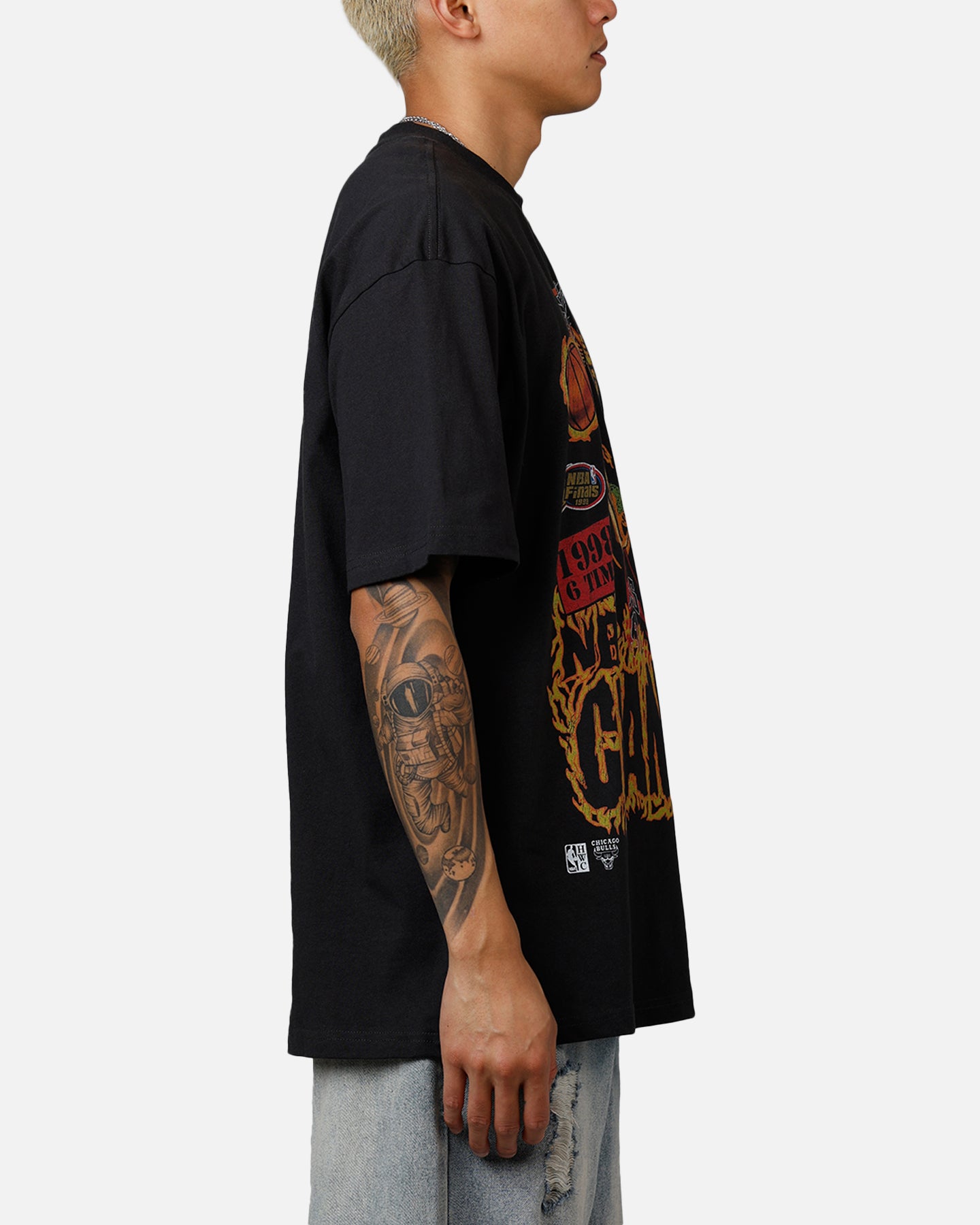 Mitchell & Ness Chicago Bulls On Fire T-Shirt Faded Black、mySite、zt4zffjzw