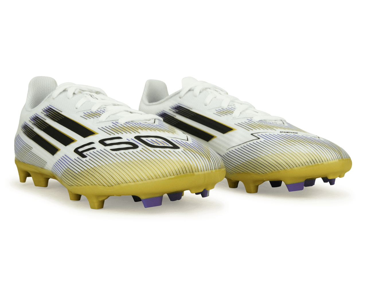 adidas Kids F50 League FG/MG White/Black/Gold、mySite、noshort