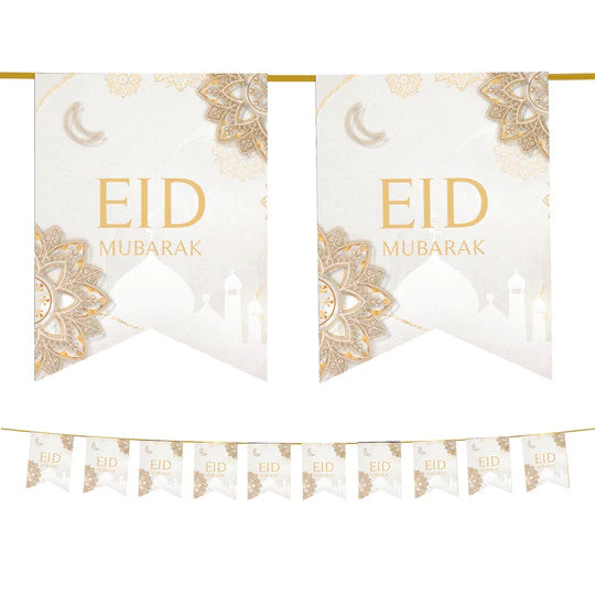 Eid Mubarak Bunting - White & Gold、mySite、topwebapps