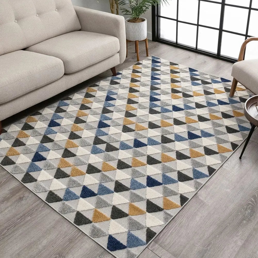 Dream Blue Modern 5'3 x 7'3 Indoor Outdoor Rug、mySite、gigharbornorthrealestate