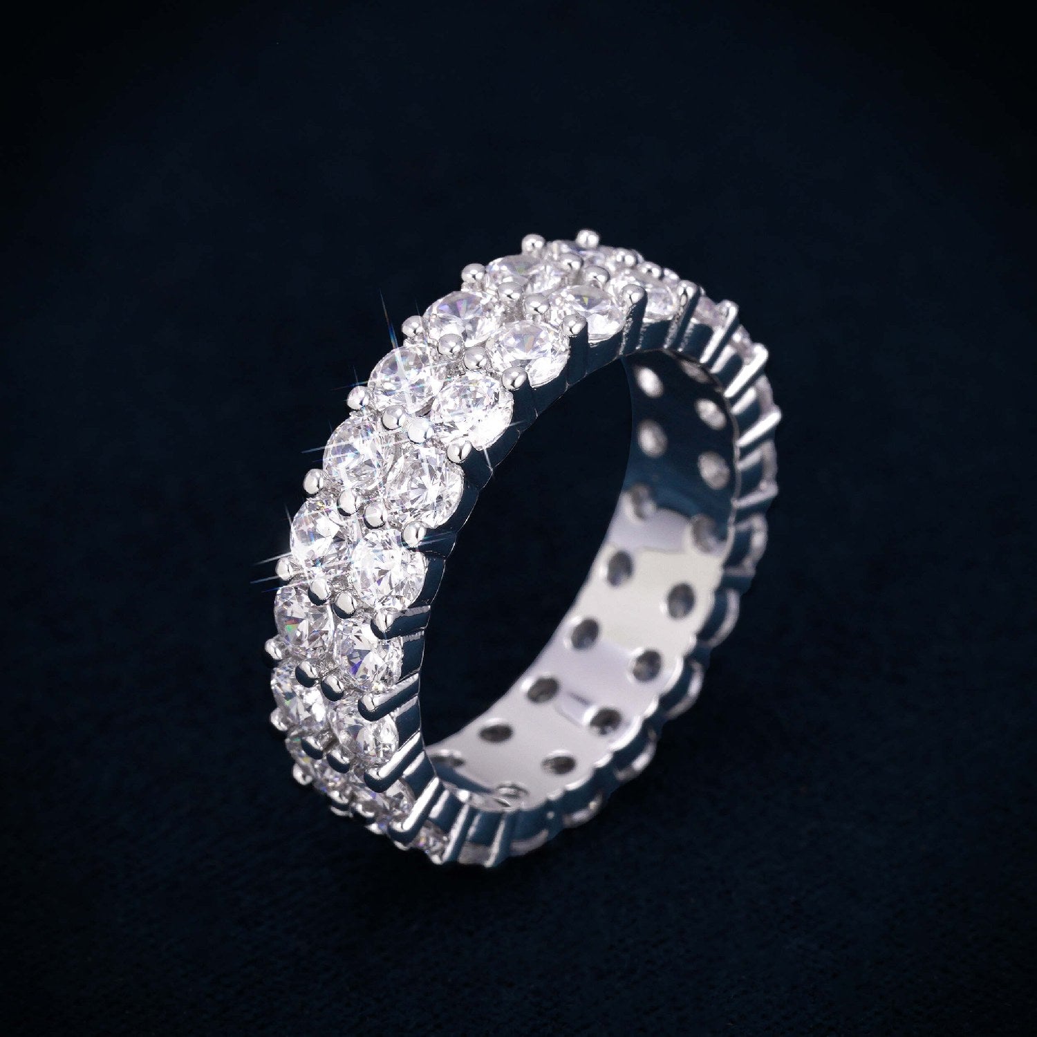 VVS 2-Row Iced Band Ring 14K Gold、mySite、hinf8tx79