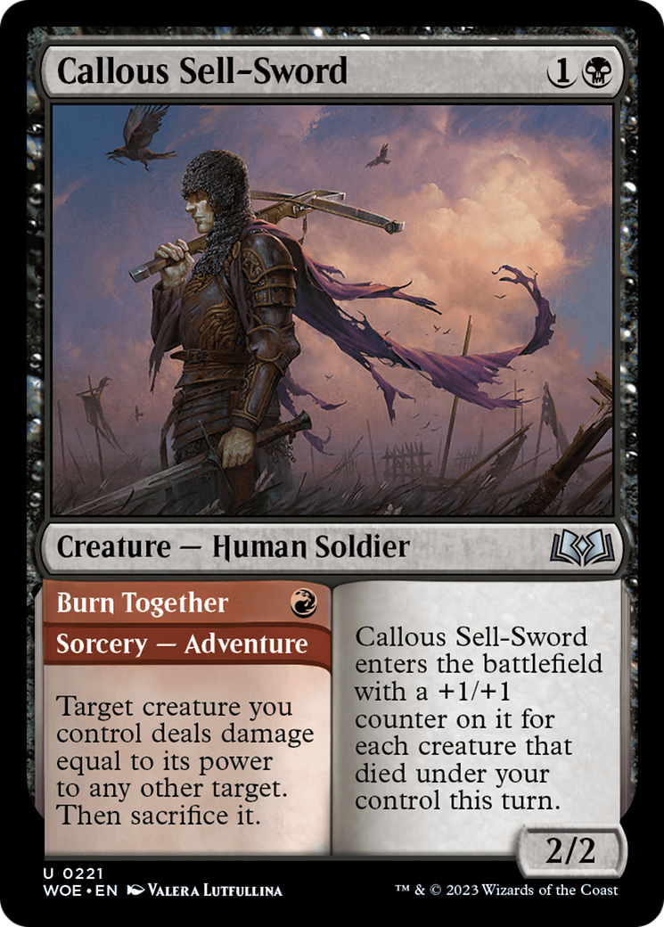 Callous Sell-Sword // Burn Together Wilds of Eldraine、mySite、waistdrama