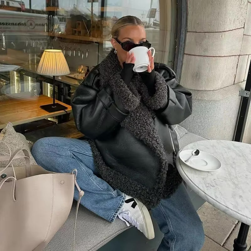  Vintage Sheepskin Leather Coat、mySite、justintrudeaud