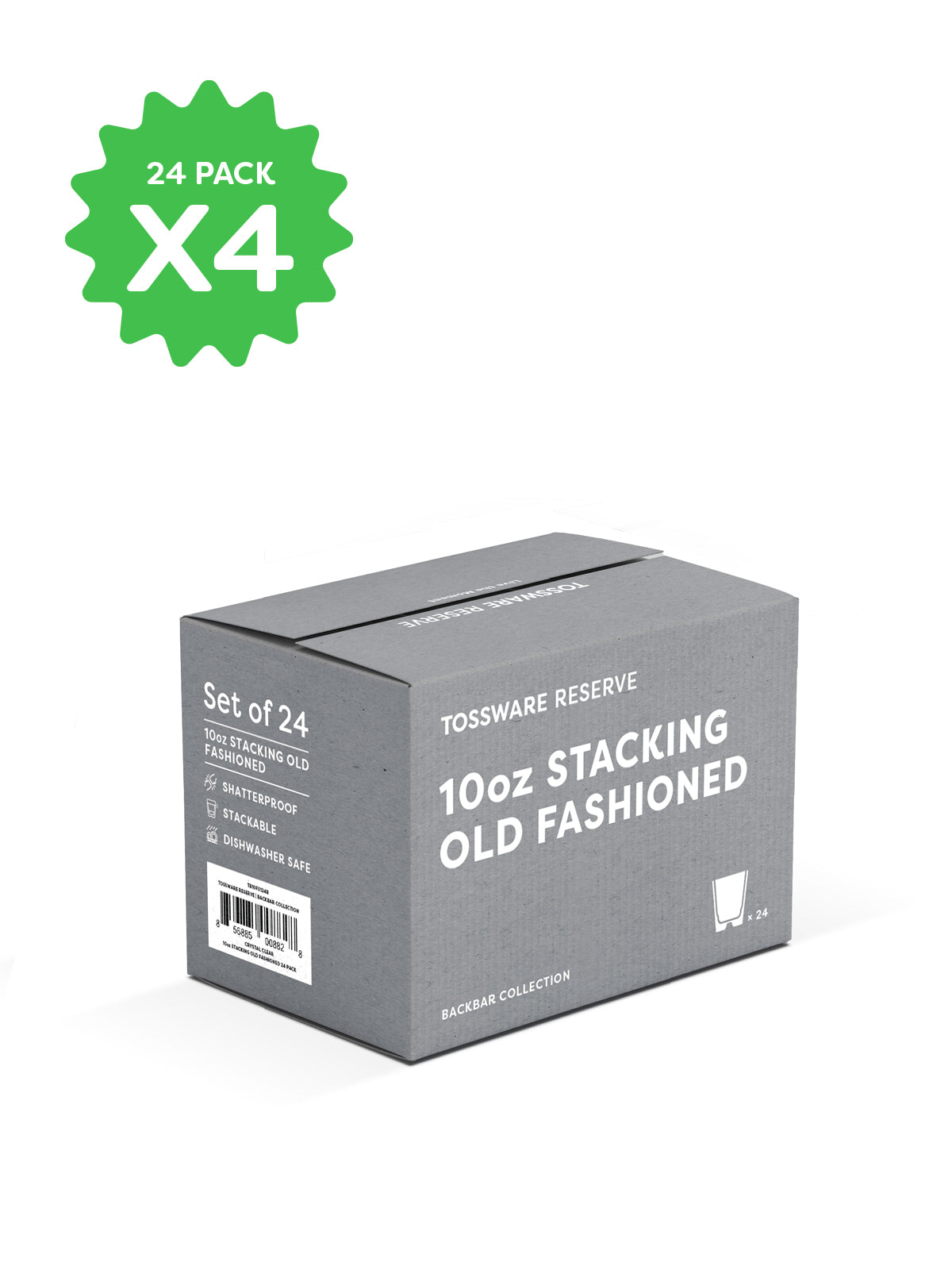 RESERVE 10oz Stackable Old Fashioned Tritan Copolyester Glass - Bulk、mySite、camillekostekn