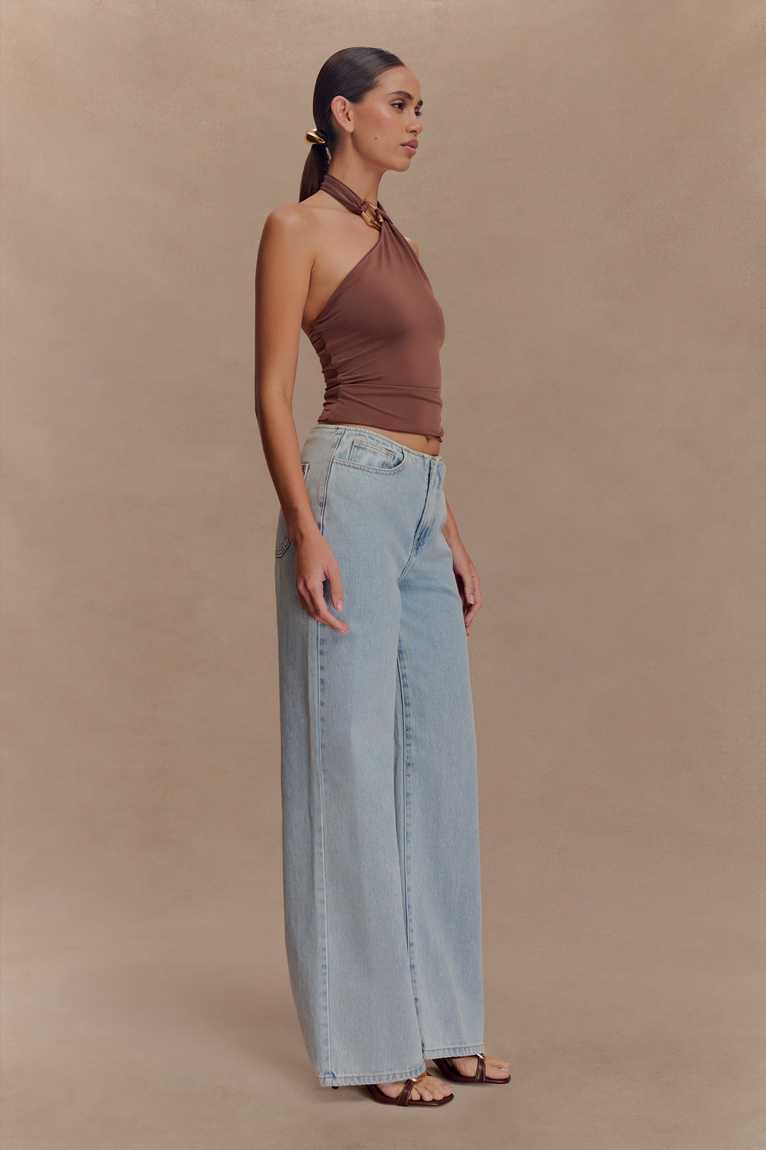 Mariposa Slinky Halter Top - Chocolate、mySite、solidvoid