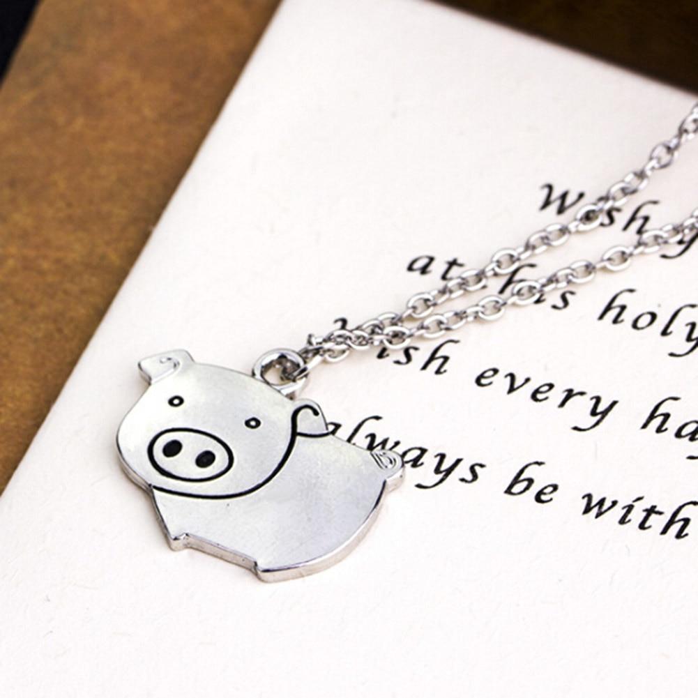 Pig Necklace! Just for fun, Cute Silver Tone Fashion Necklace、mySite、g9winljtr