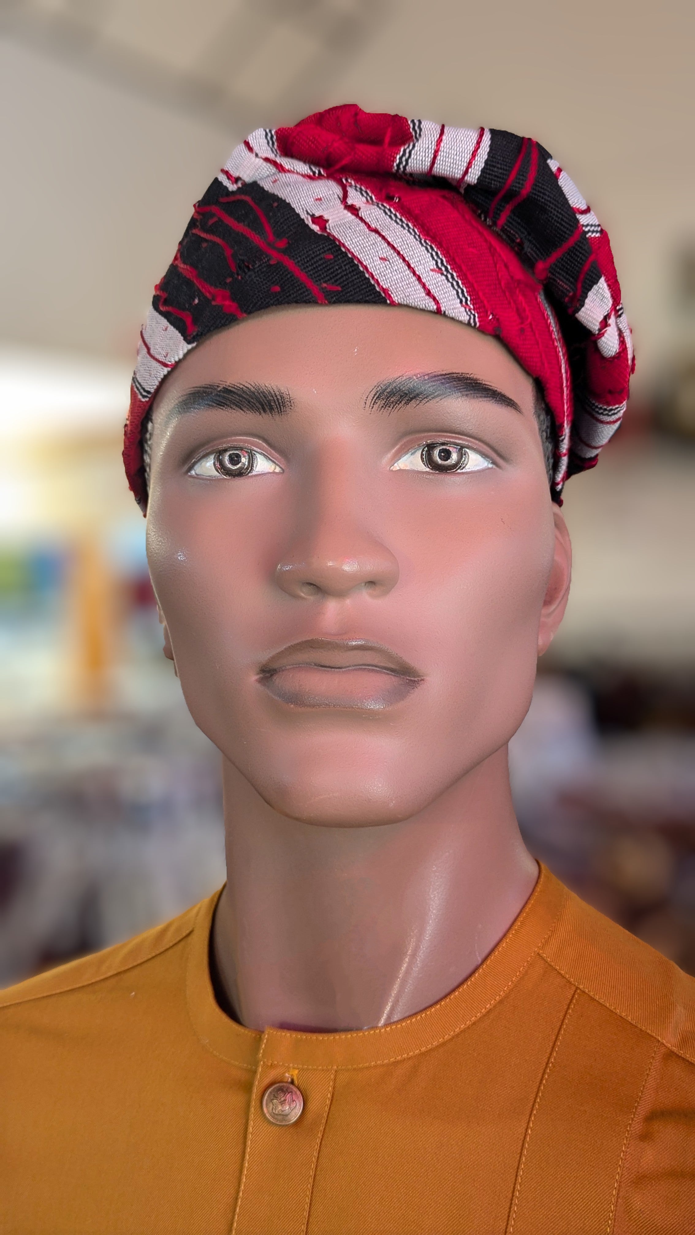 Dupsie's Onikoko African Aso Oke Kufi Cap Hat DPHARBW33、mySite、solidvoid