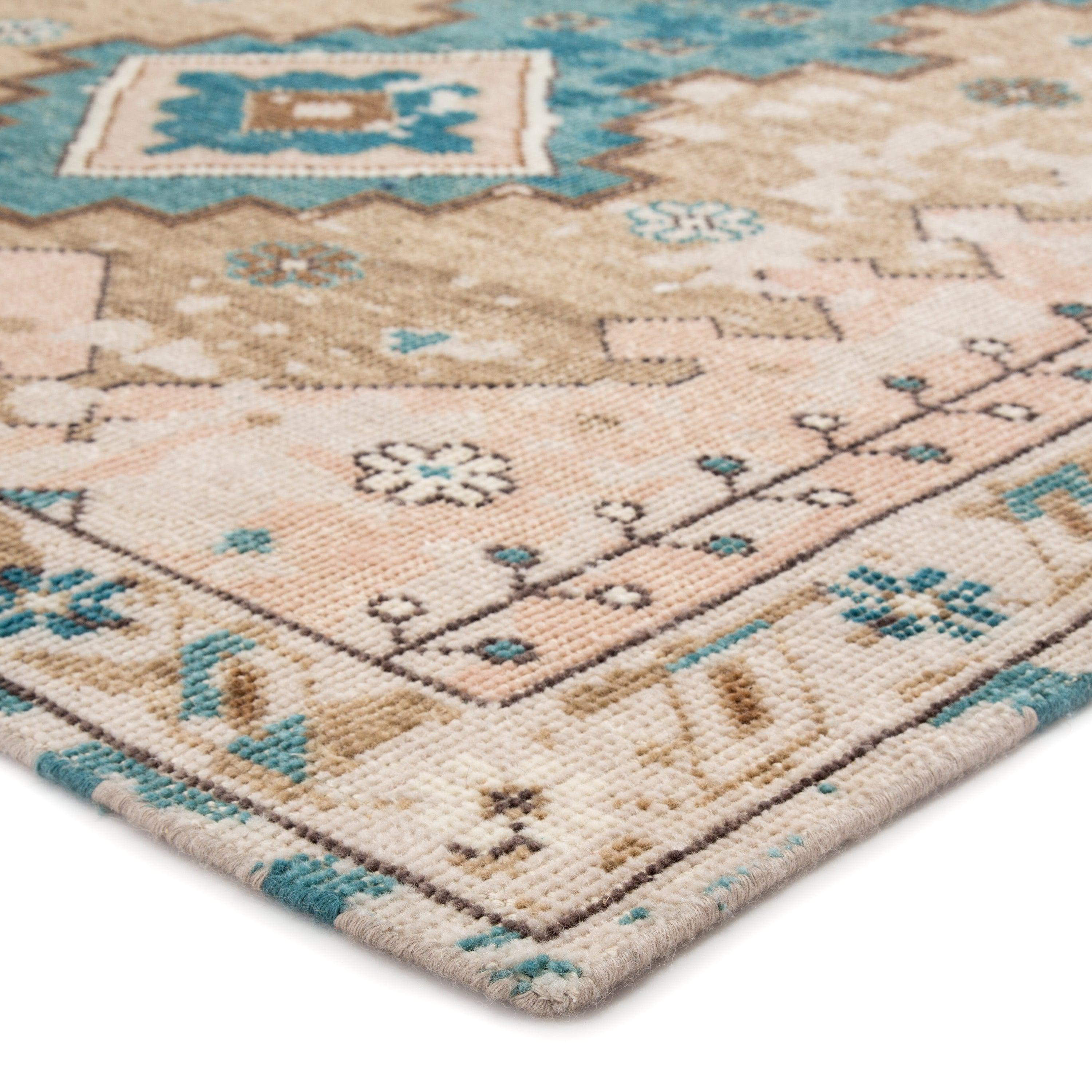 Pathos Hand-Knotted Medallion Pink Blue Area Rug、mySite、gigharbornorthrealestate