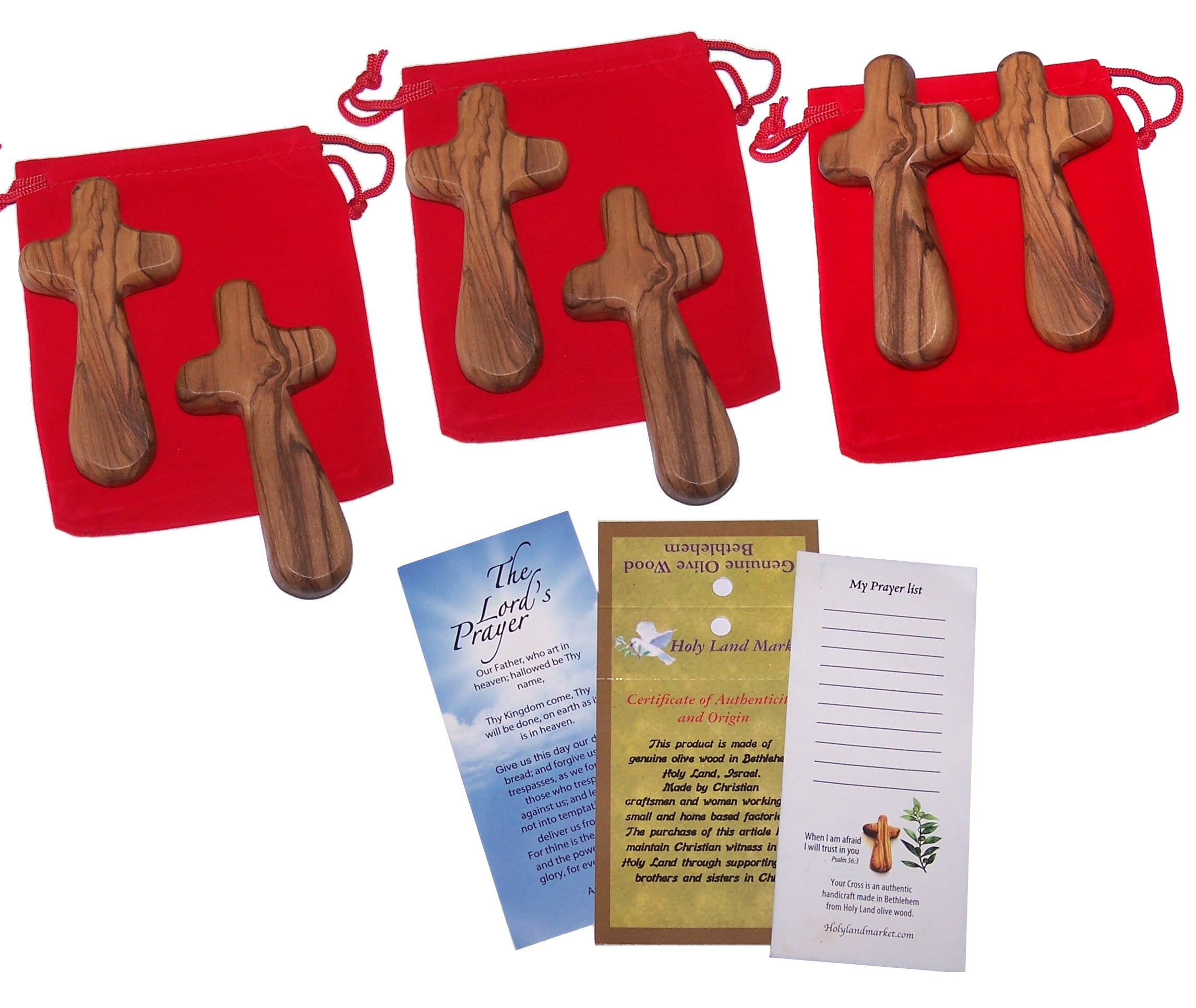 Holy Land Market Six Medium Hand Comfort Palm Crosses ( 3.8 Inches - 9.5 cm )、mySite、topwebapps