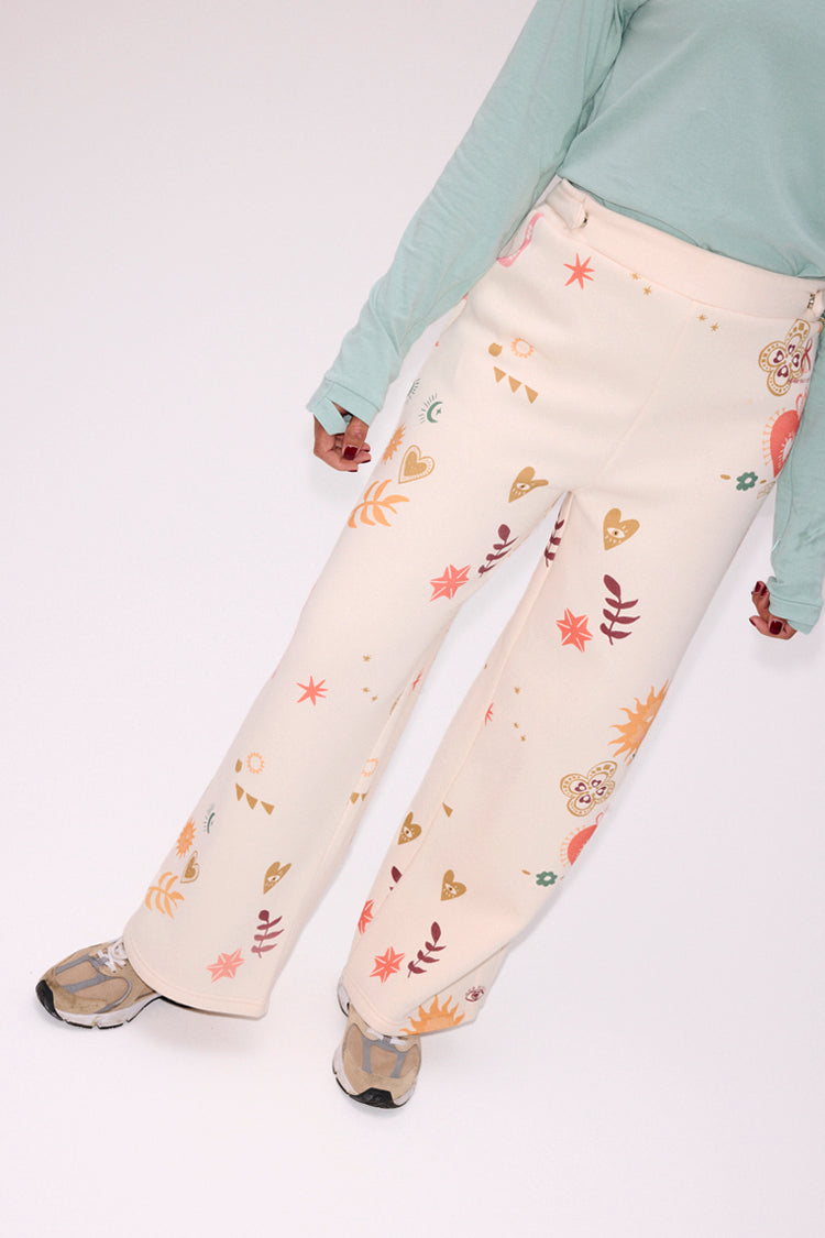 Cream Sundazed Wide Leg Accessible Joggers、mySite、solidvoid