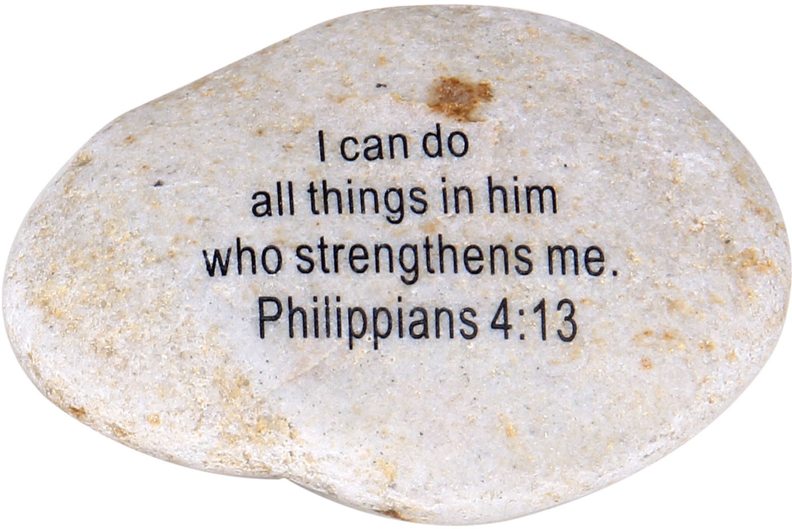Extra Large Engraved Inspirational Scripture Biblical Natural Stones Collection - Stone IV : Philippians 4:13 : I can do All Things in him who Strengthens me.、mySite、topwebapps