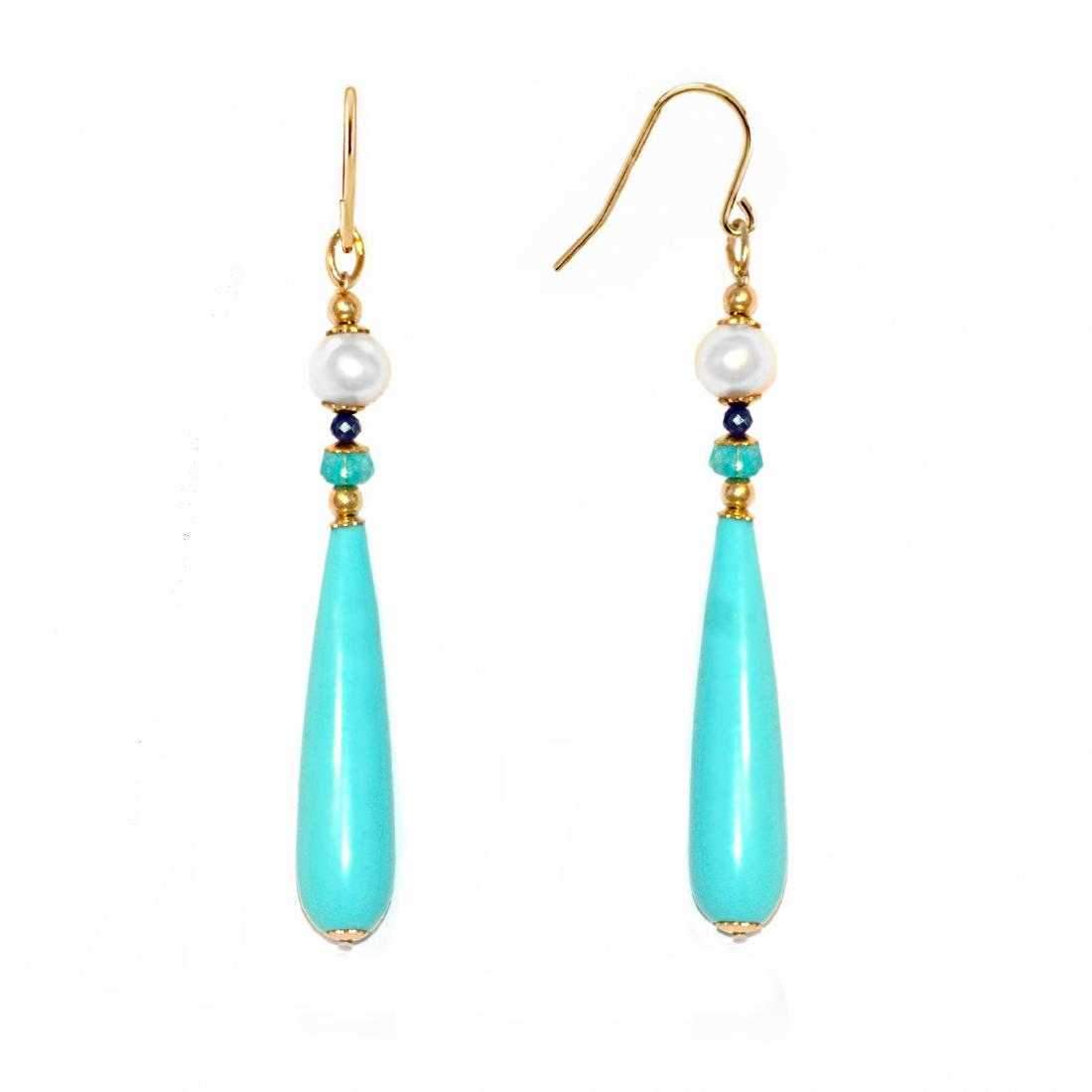 REGENZ Gemstone Earrings-Jade, Turquoise, Coral, Citrine, Pearls, Lapis HANDMADE with Love!、mySite、g9winljtr