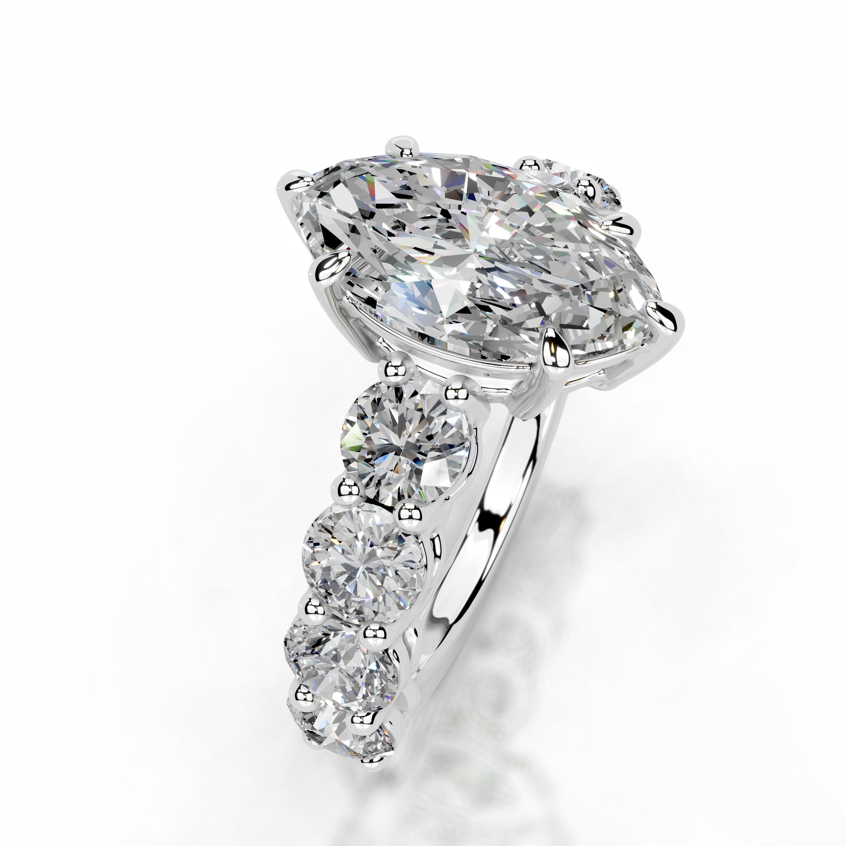 Odin Moissanite & Diamond Ring - 14K White Gold、mySite、hinf8tx79