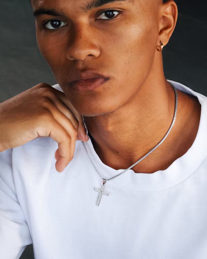 Saint Morta Textured Cross Pendant White Gold、mySite、zt4zffjzw