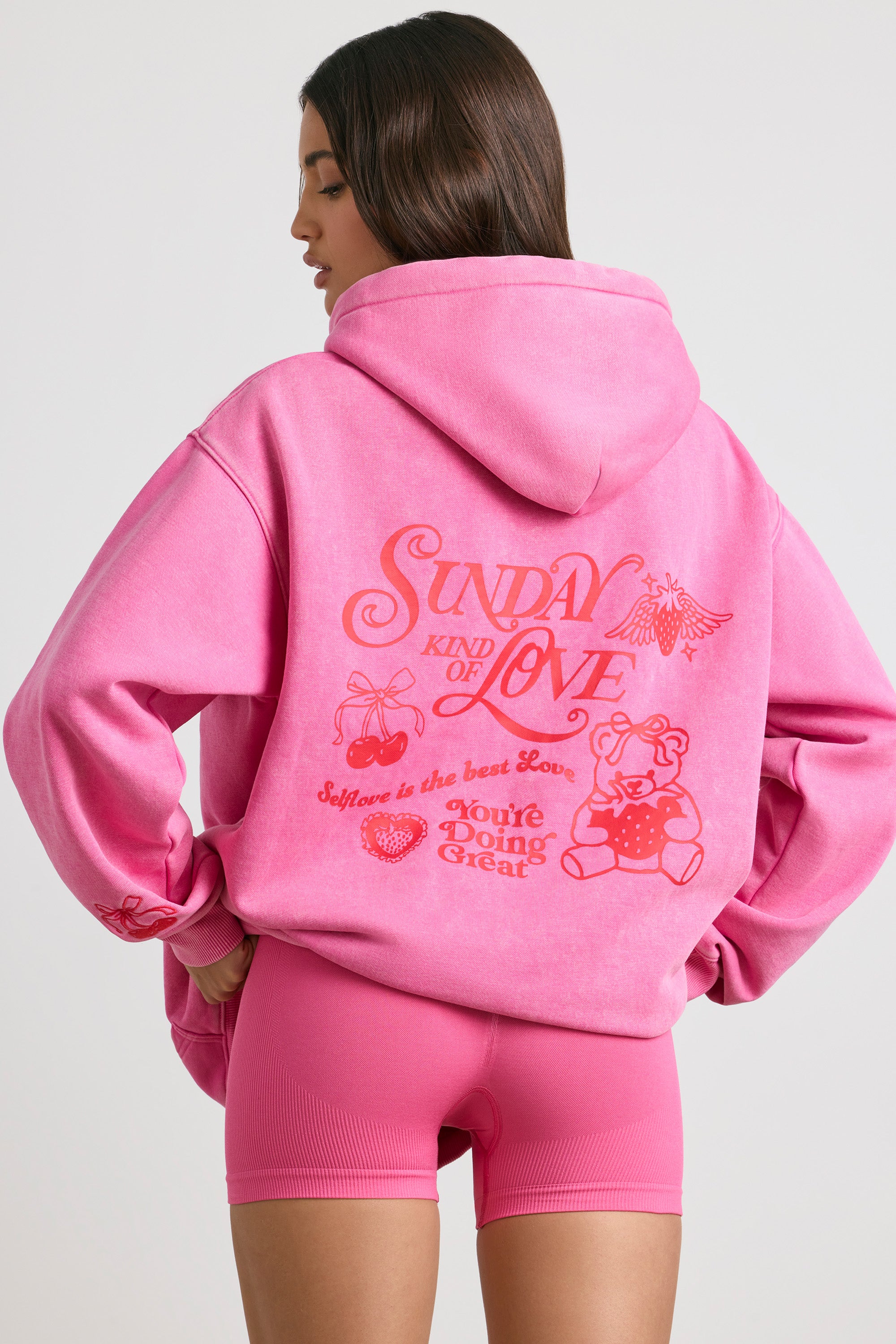 Oversized Hoodie in Hot Pink、mySite、solidvoid
