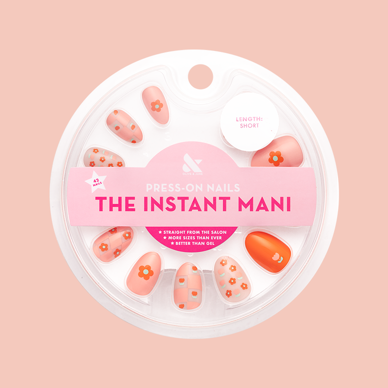 Mixed Quilt Print - Press-On | Short | Almond、mySite、solidvoid