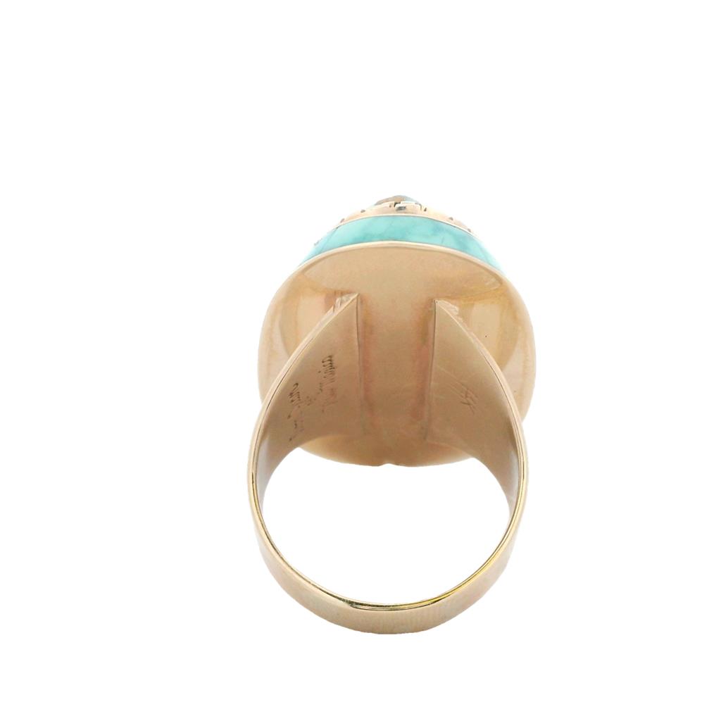 Estate 14K Yellow Gold Don Juan of New Mexico Turquoise Ring、mySite、botmansion